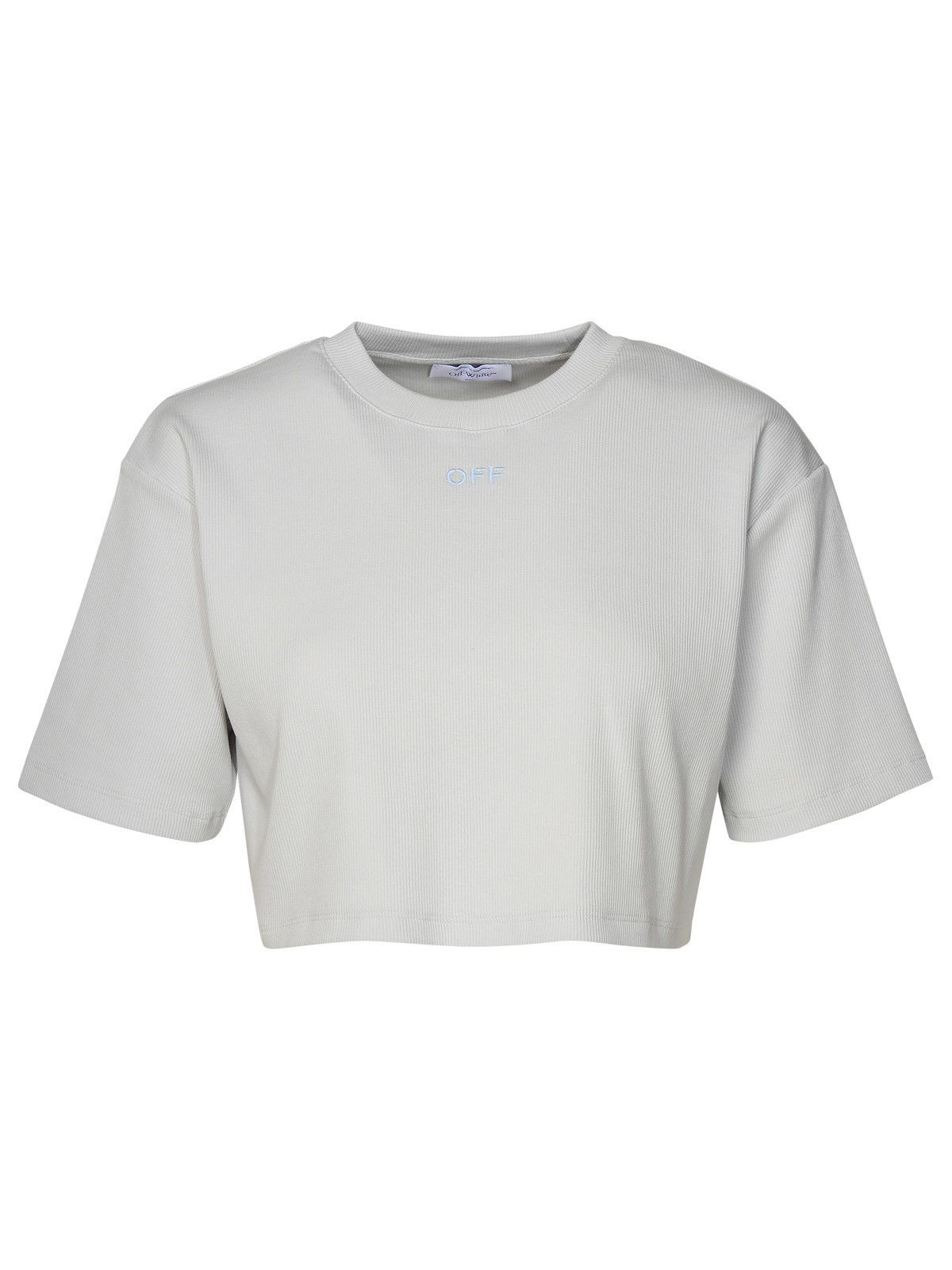 image of Off White Off-White Gray Cotton T-Shirt in Grey, Women's (Size Small)