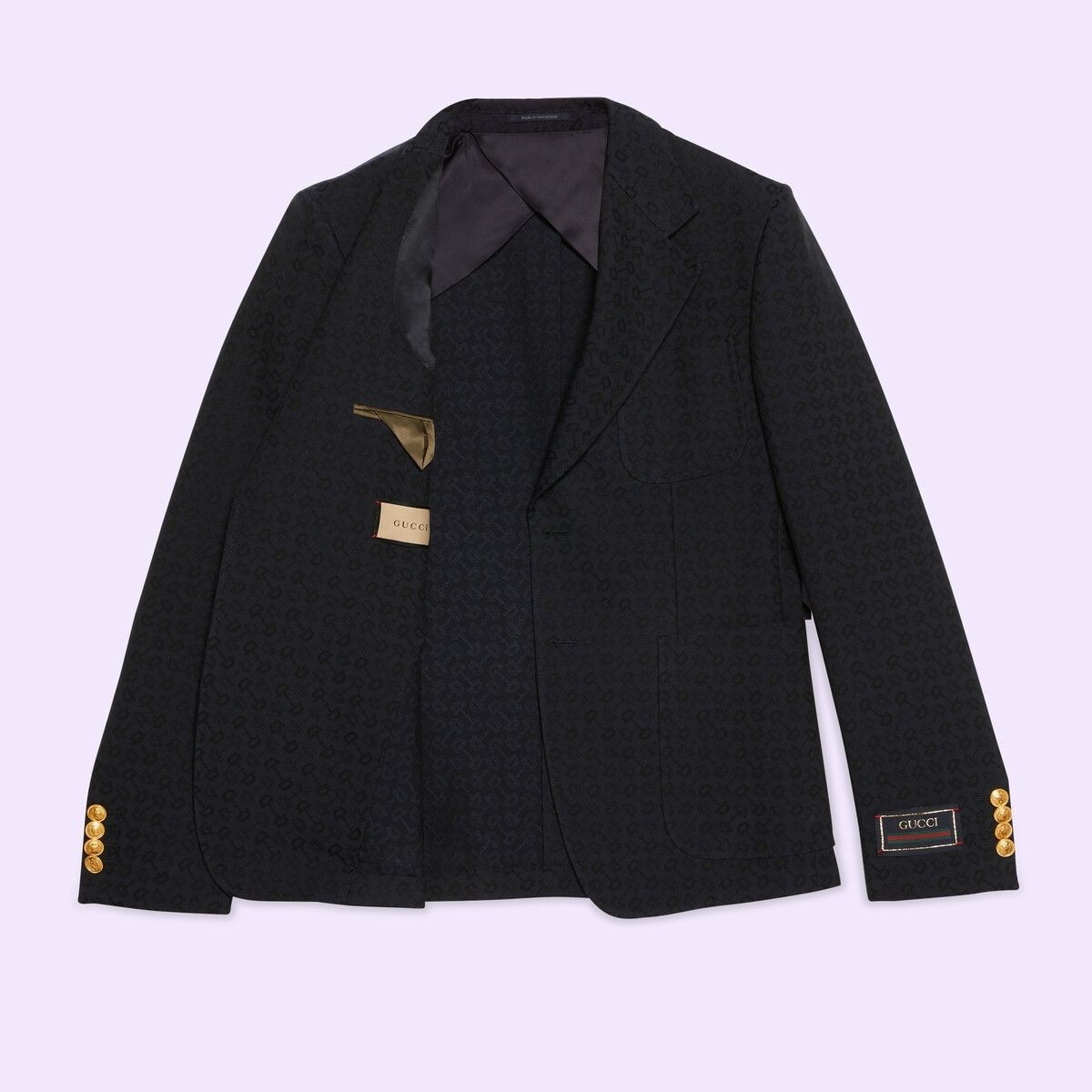 Gucci o1mt1gz0725 Horsebit Cotton Wool Formal Jacket in Dark Blue Size US S / EU 44-46 / 1 - 8 Thumbnail