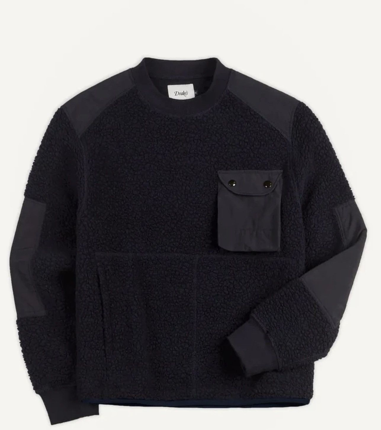 Drake's Drake’s Military Fleece Sweatshirt Crewneck Boucle Wool Size US L / EU 52-54 / 3 - 1 Thumbnail