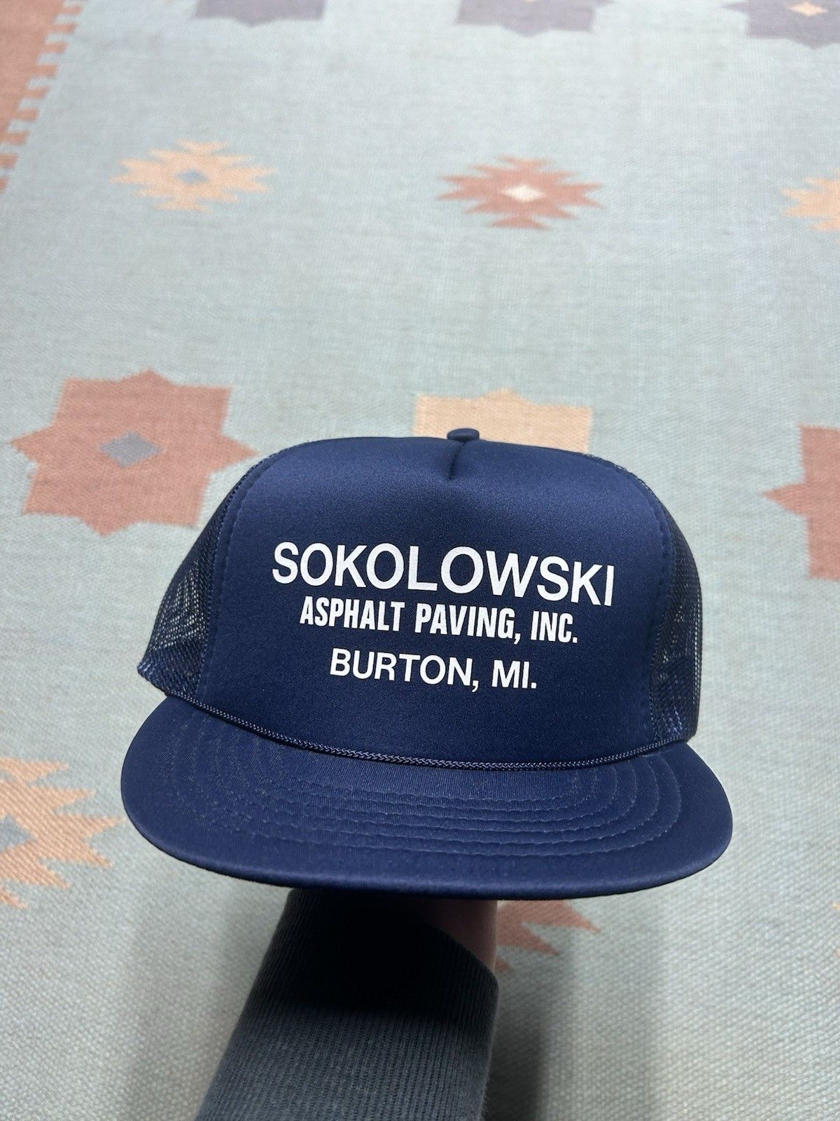 Vintage Vintage trucker hat Sokolowski asphalt paving Michigan blue Size ONE SIZE - 2 Thumbnail