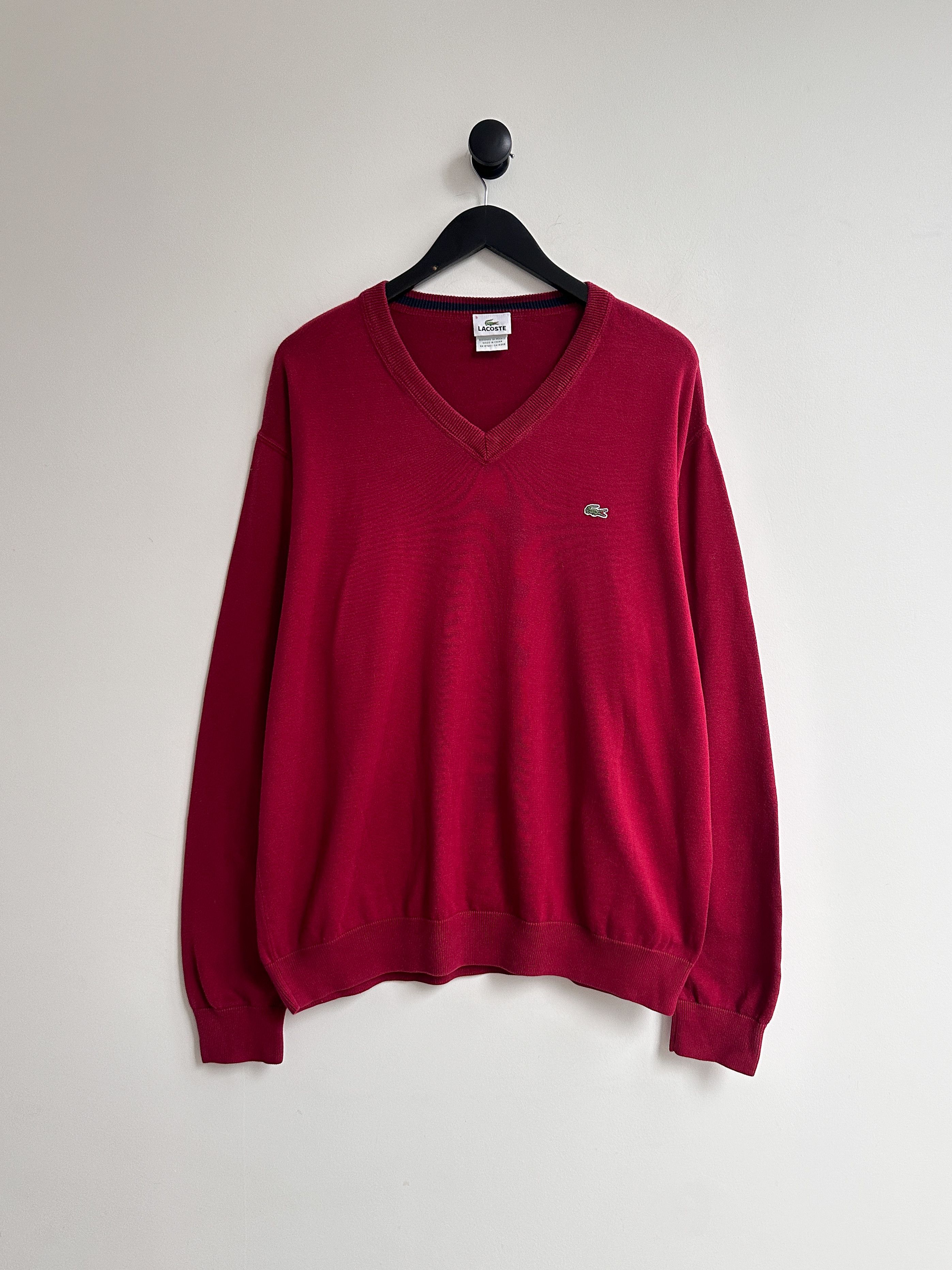 Lacoste Vintage Lacoste V Neck Sweater Jumper Pullover Size US XL / EU 56 / 4 - 1 Thumbnail