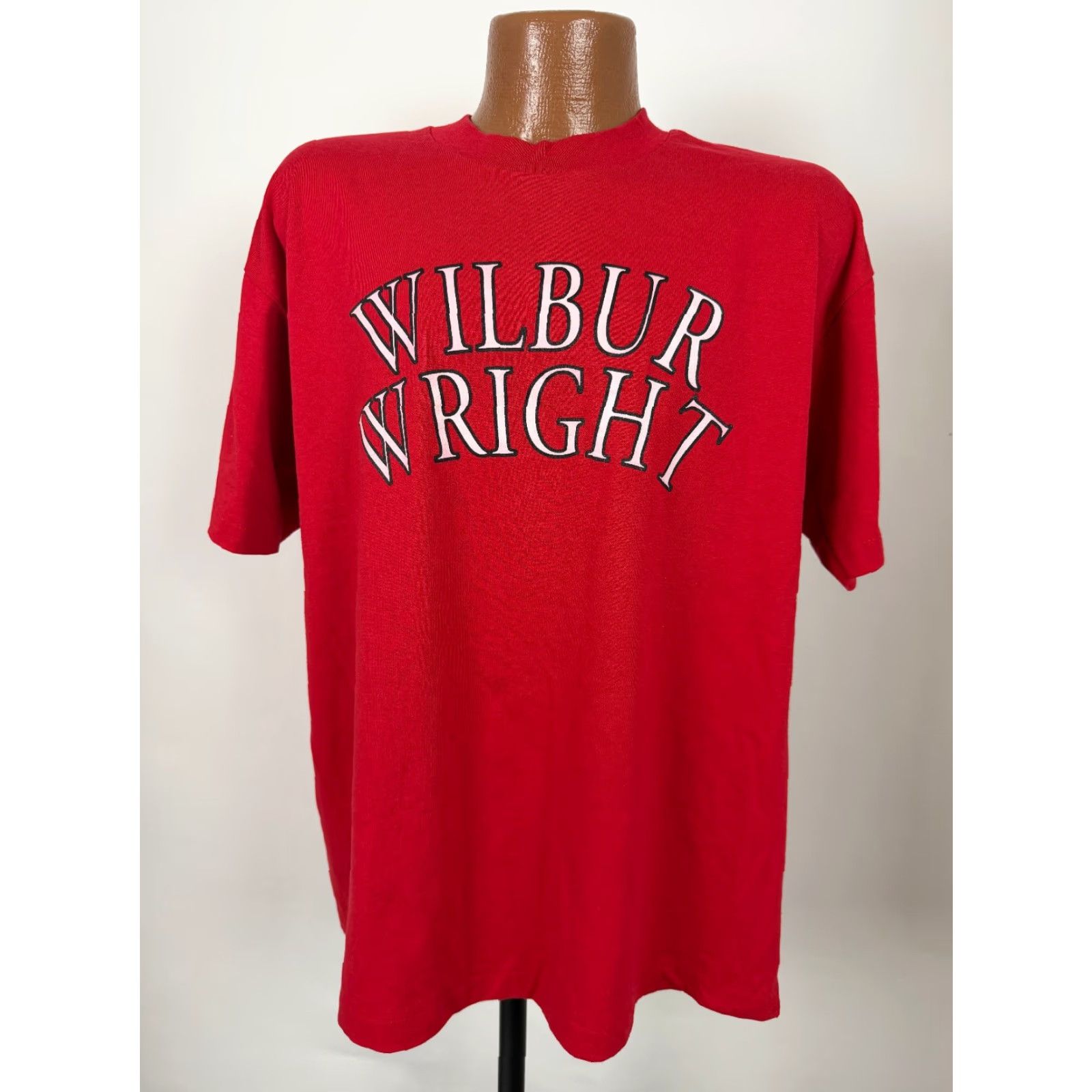 Fruit Of The Loom VINTAGE Wright Brothers Shirt XL Men Red 90s T-Shirt Cotton Polyester Wilbur Flight Airplane Made in USA 1990s 90s Transportation Hipster Outdoor Size US XL / EU 56 / 4 - 2 Thumbnail