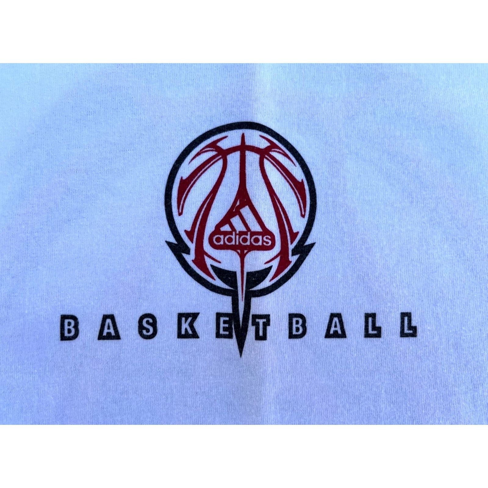 Adidas Adidas Men’s Vintage Basketball T-Shirt Short Sleeve Sz L White Double-Sided Crew Neck 2004 Sports Vintage Mens Size US L / EU 52-54 / 3 - 3 Thumbnail