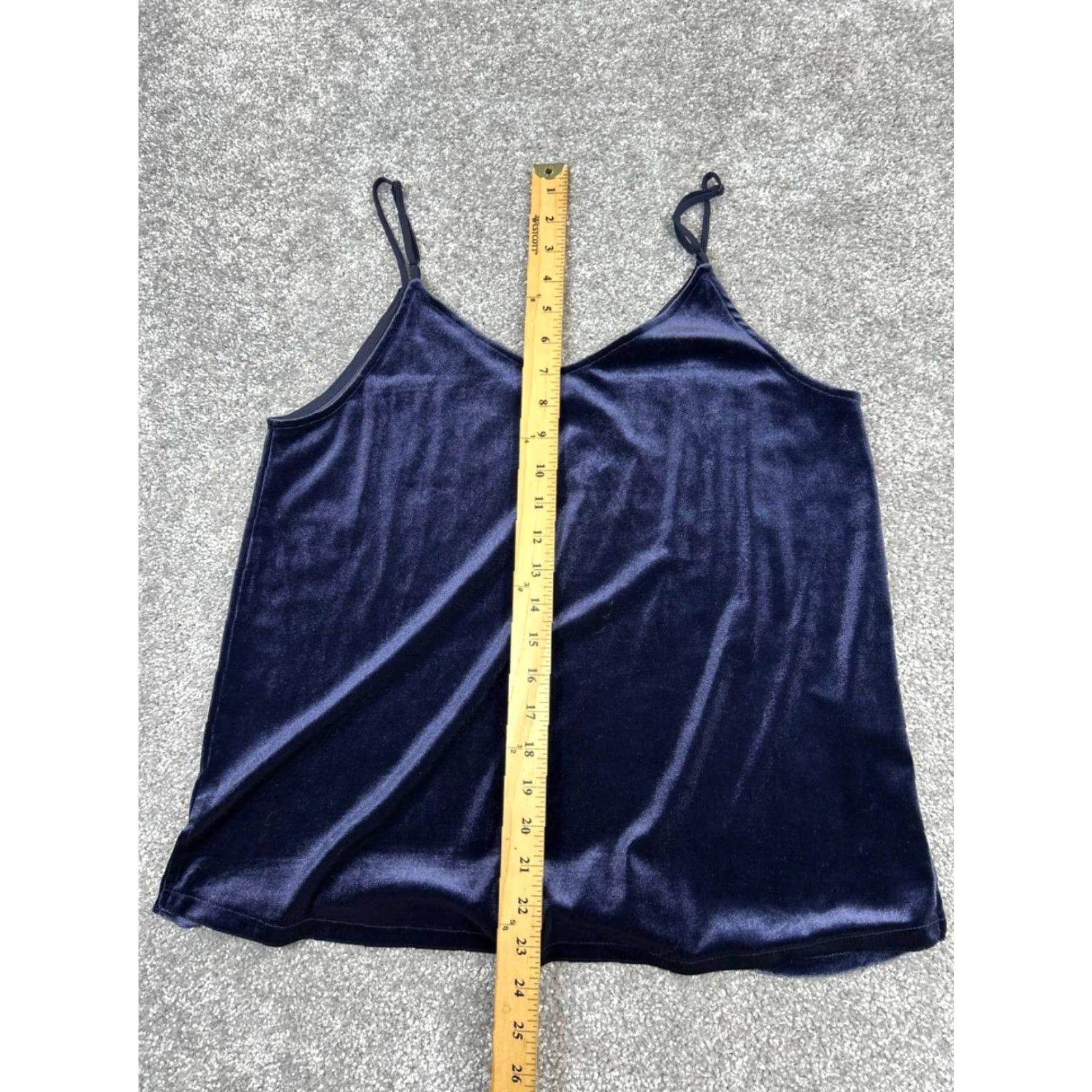 Vintage Ann Taylor Shirt Womens M Blue Velvet Tank Top Sleeveless V-Neck Casual Polyester Velvet Tank Top Size M / US 6-8 / IT 42-44 - 7 Thumbnail