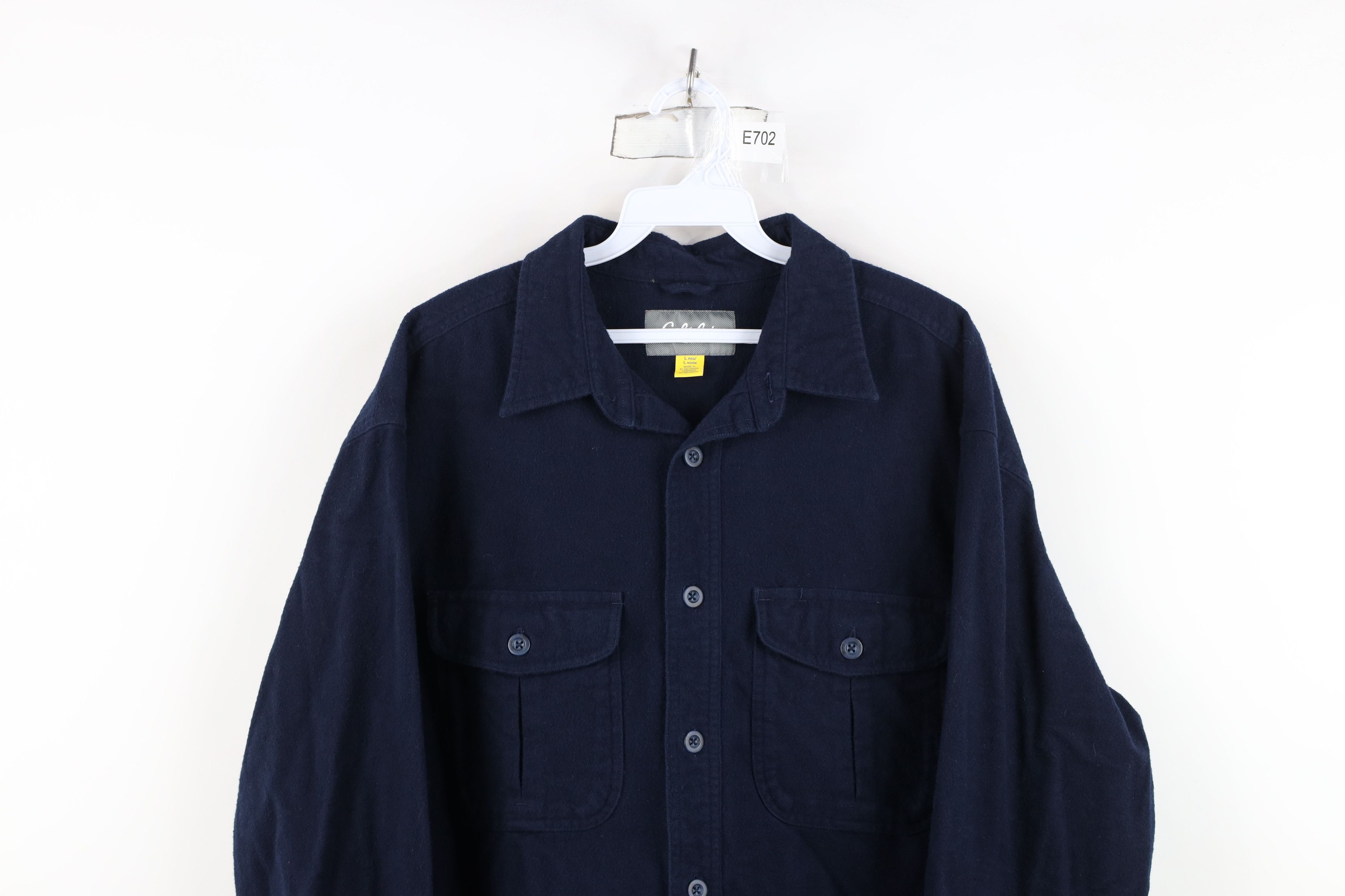 Cabelas Vintage Cabelas Chamois Collared Button Shirt Navy Blue Size US L / EU 52-54 / 3 - 2 Thumbnail