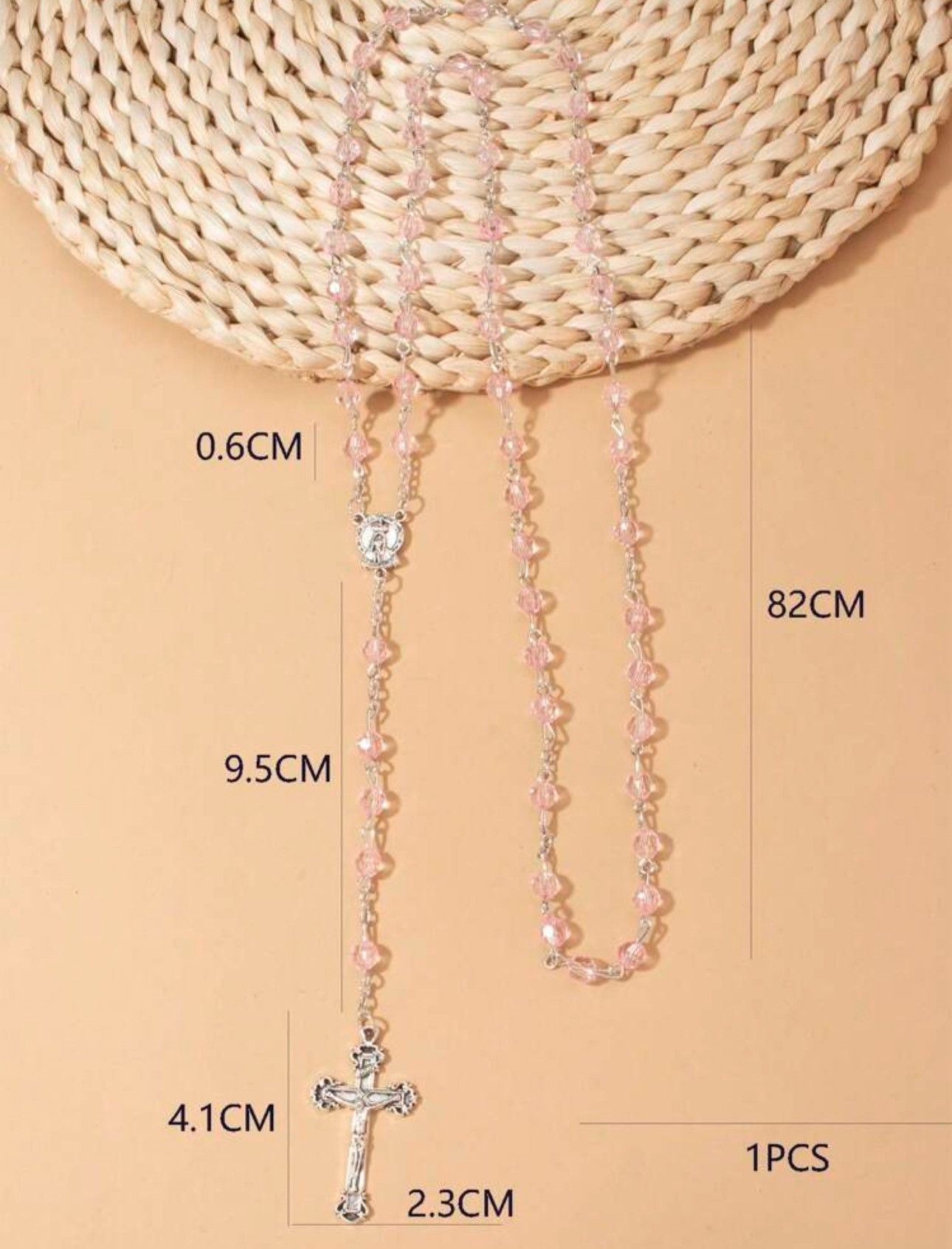 Jewelry cross rosary Bead Necklace Size ONE SIZE - 3 Thumbnail