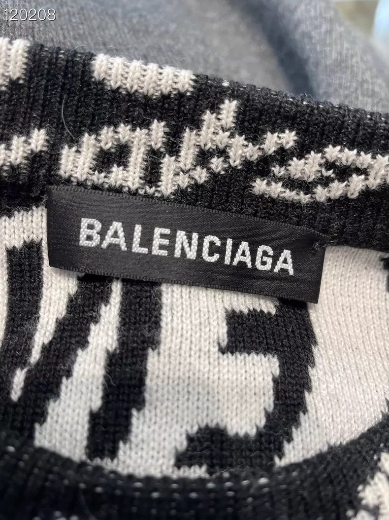 Balenciaga Balenciaga All-over slogan letter logo crew-neck knitted s Size US XS / EU 42 / 0 - 3 Thumbnail