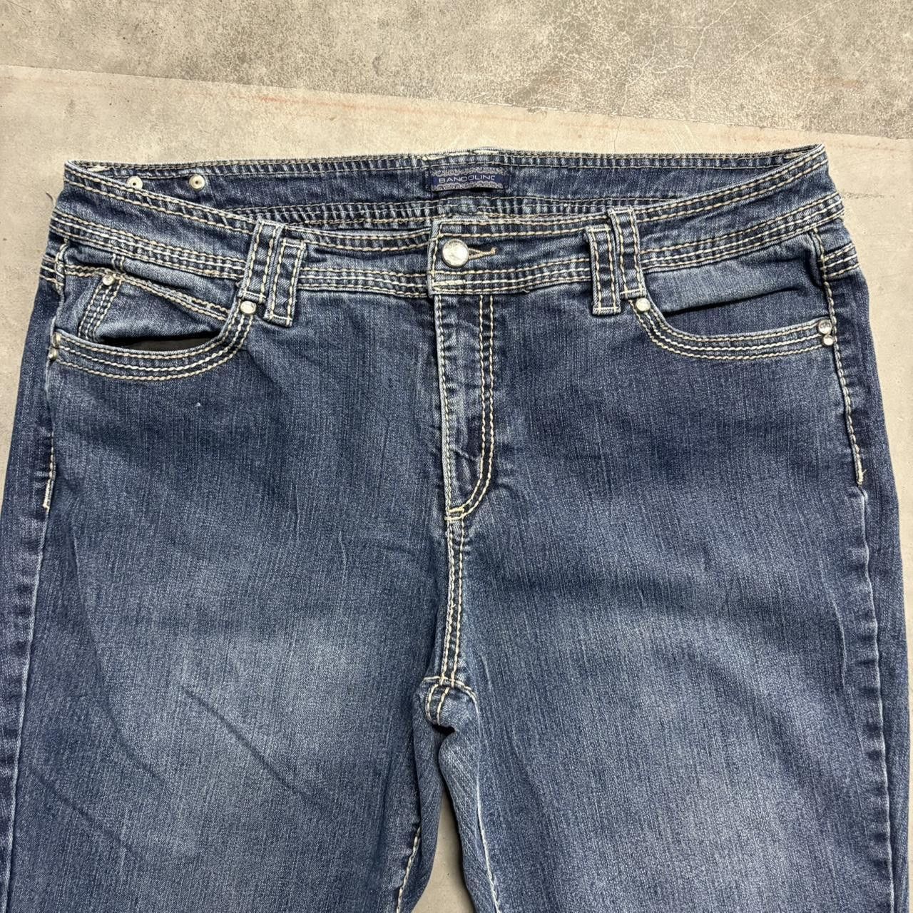 Vintage Crazy Vintage Y2K/2000s WideLeg Embroidered Pocket Grunge Skater Style Dark Wash Denim Jeans! Size US 36 / EU 52 - 4 Thumbnail