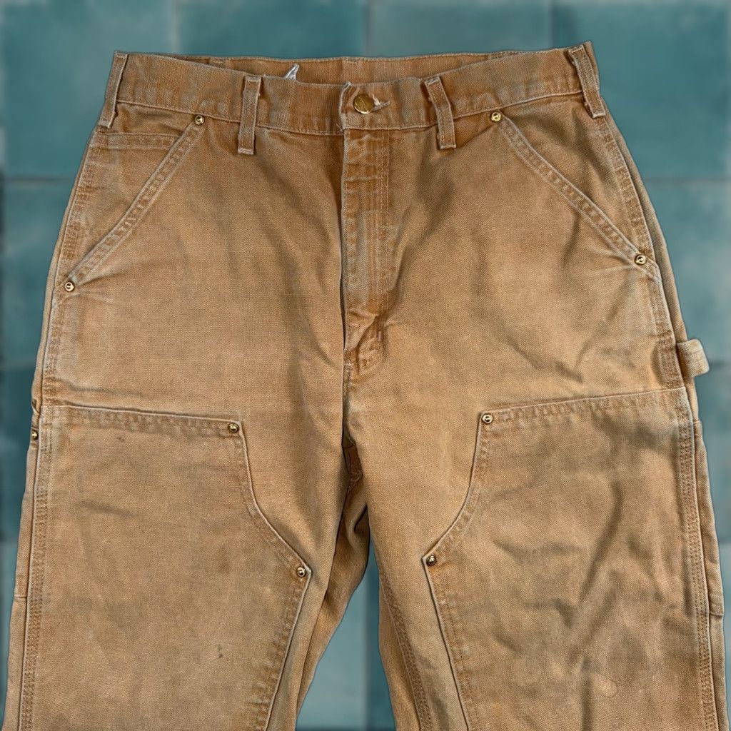 Carhartt VINTAGE Carhartt Pants Carpenter 5-Pocket Brown 32x34 Regular Straight US Banner Theme USA Mens B01 BLK Size US 32 / EU 48 - 1 Thumbnail