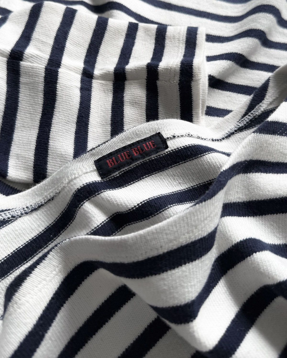 Blue Blue Japan BLUE BLUE BRETON NAVY OVERSIZE CROPPED SHIRT Size L / US 10 / IT 46 - 8 Thumbnail