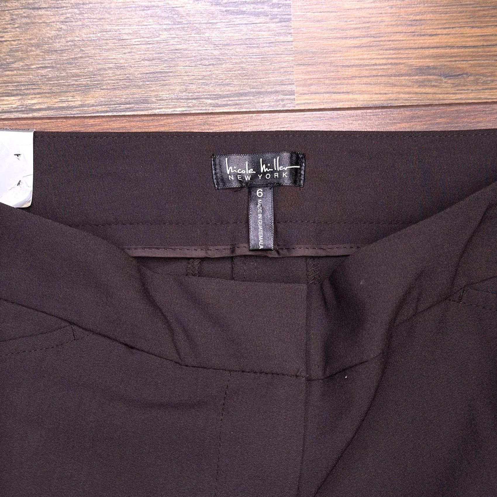 Nicole Miller Nicole Miller Pants Womens 6 Dark Chocolate Easy Care Essential Perfect Fit New Size 28" / US 6 / IT 42 - 4 Thumbnail