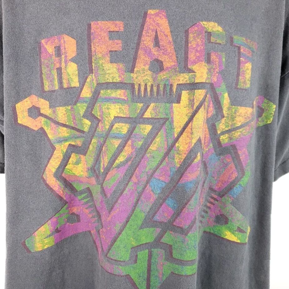 Bugle Boy VINTAGE Bugle Boy T Shirt Mens XL Gray 80s React Destroyed Made In USA Surfing Surfboard Aloha Hawaiian Size US XL / EU 56 / 4 - 3 Thumbnail