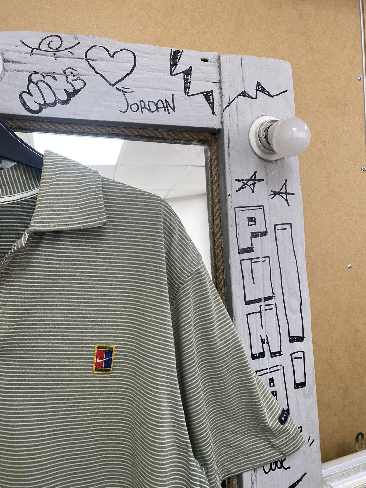 Nike × Vintage Vintage 90s Nike Court Tennis Agassi Stripes Polo Shirt Size US M / EU 48-50 / 2 - 5 Thumbnail
