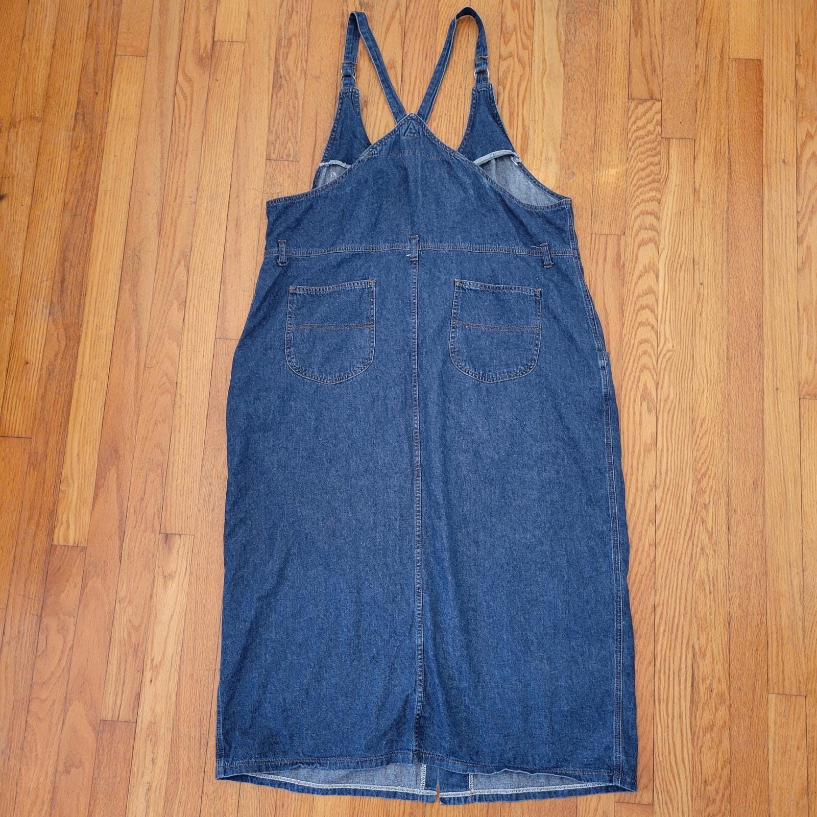 Lee Lee Denim Jumper Dress Overalls Cottagecore Patchwork 2X Size XXL / US 16-18 / IT 52-54 - 7 Thumbnail