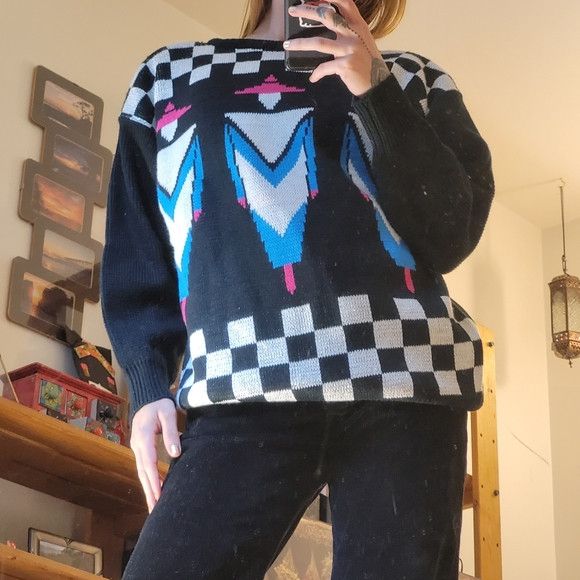 Vintage Kaos Vintage New Wave 80s Sweater - M Size M / US 6-8 / IT 42-44 - 7 Thumbnail