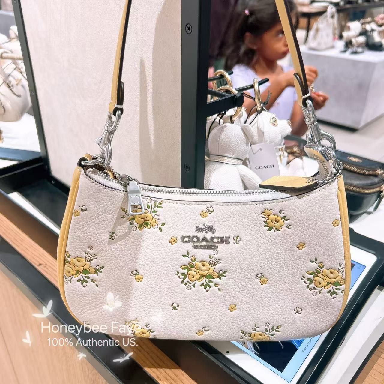 Coach Teri Shoulder Bag With Floral Print Cal45 in Silver, Women's