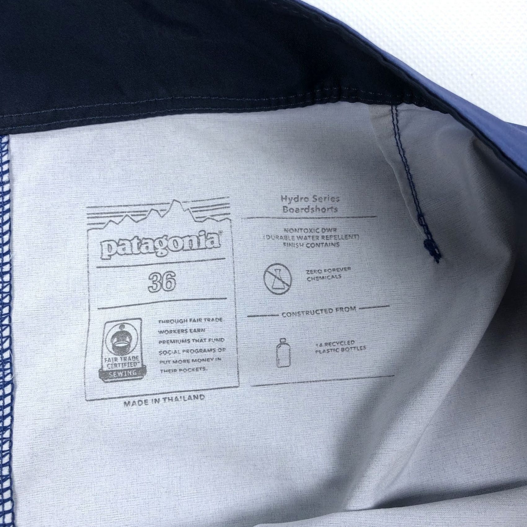 Patagonia Patagonia Hydro Series Boardshorts Striped Superior Blue Mens 36 Regular Quick Dry Recycled Polyester Pockets DWR Size US 36 / EU 52 - 3 Thumbnail