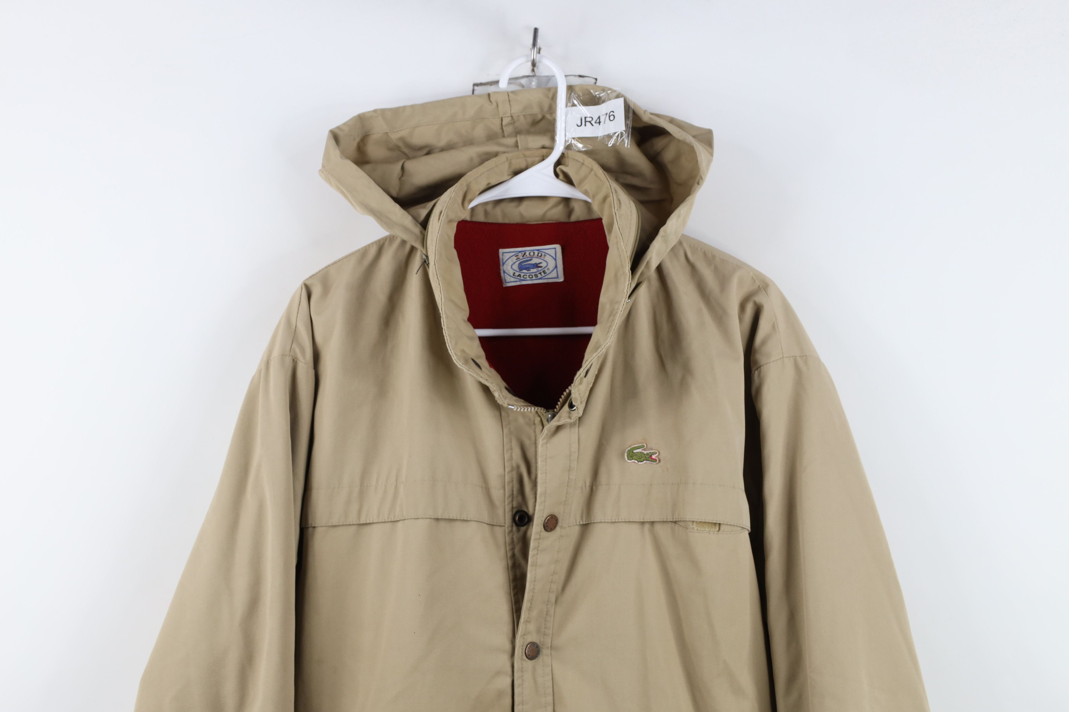Lacoste Vintage 80s Izod Lacoste Wool Lined Croc Logo Hooded Jacket Size US XL / EU 56 / 4 - 2 Thumbnail
