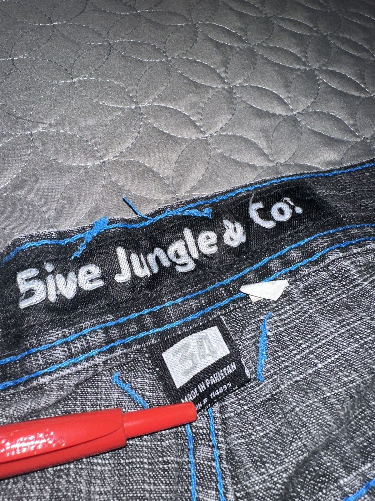 Other 5ive jungle co Black denim w/ blue stitching Size US 34 / EU 50 - 2 Thumbnail