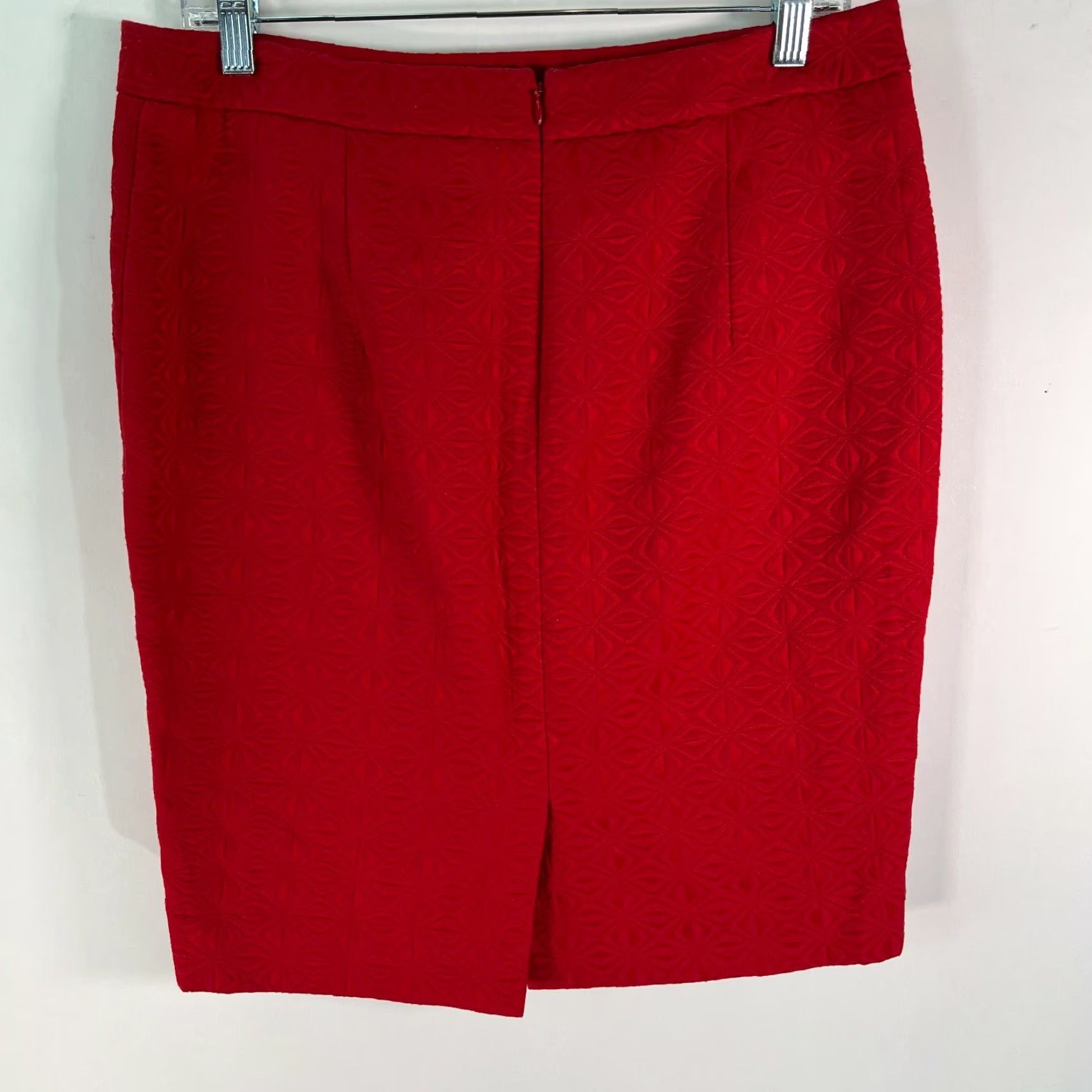 Vintage The Limited Womens Geometric Red Pencil Skirt Sz 10 32X20 Lined Zip Casual Party/Cocktail Vintage No Size 32" / US 10 / IT 46 - 2 Thumbnail