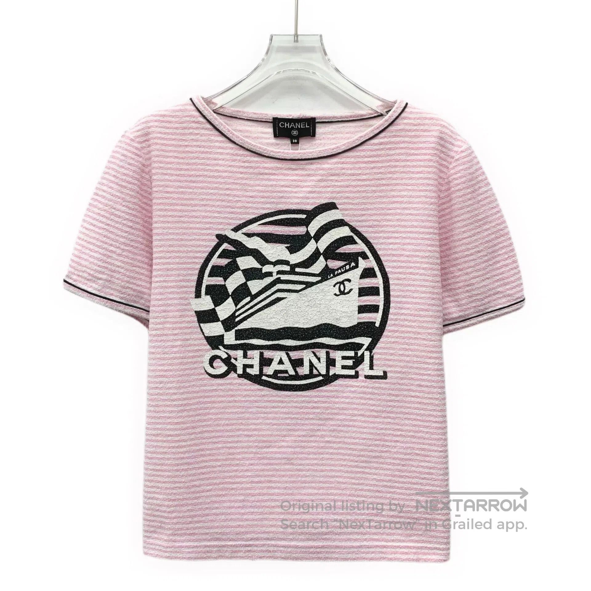 Chanel pink striped chanel short sleeve t. Size US S / EU 44-46 / 1 - 1 Thumbnail