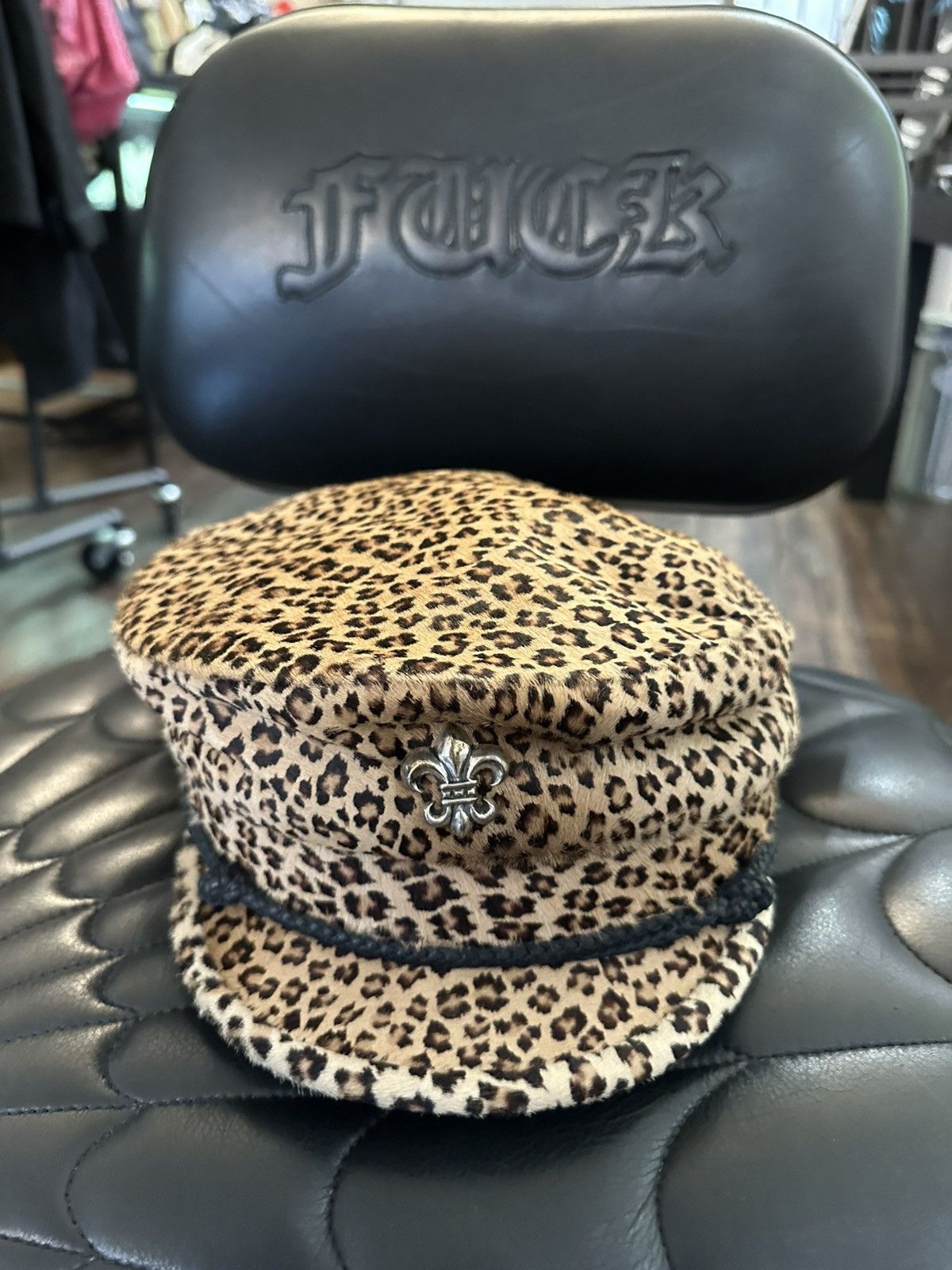 Chrome Hearts Chrome Hearts FULL LEOPARD CHEETAH CAPTAIN FLEUR HAT Size ONE SIZE - 1 Thumbnail