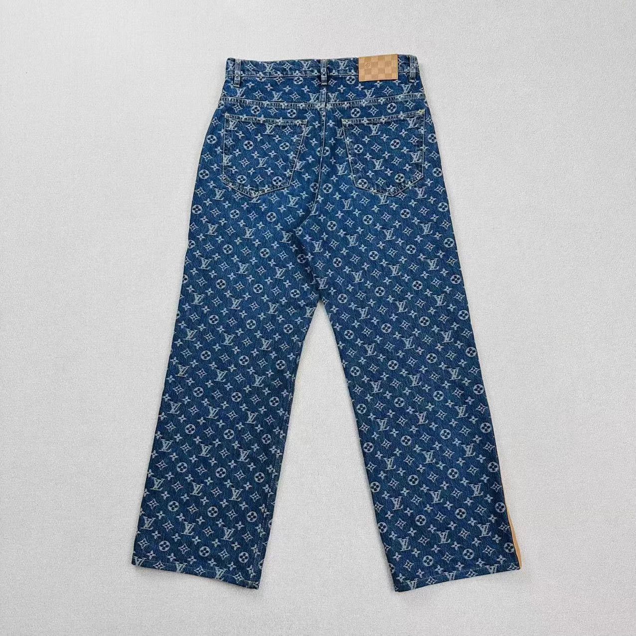 Louis Vuitton LV Monogram Allover Patchwork Leather Jeans W30 Size 30" / US 8 / IT 44 - 2 Thumbnail