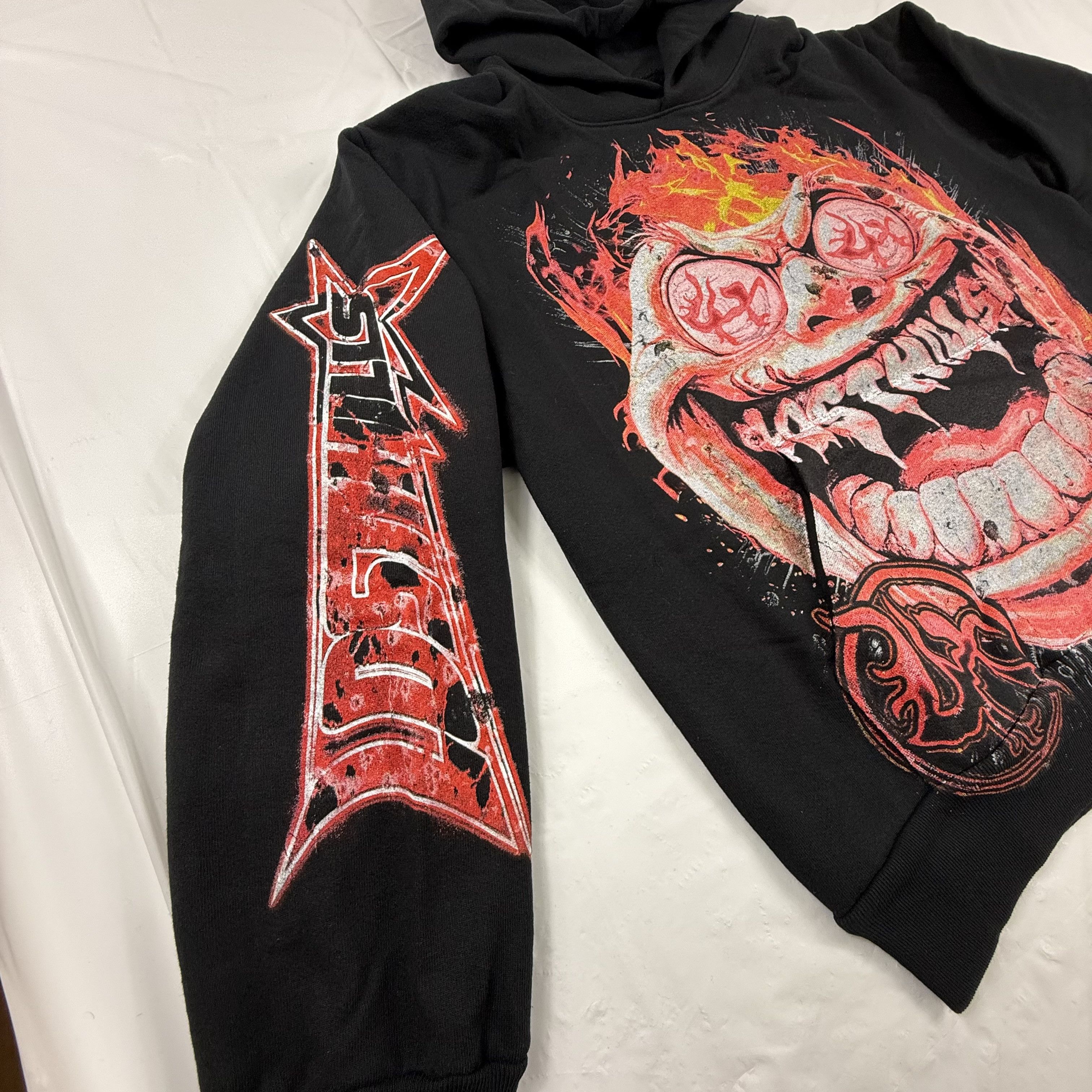 Lost hills Lost Hills Black Graphic Hoodie Flaming Face Sweatshirt Size US M / EU 48-50 / 2 - 3 Thumbnail