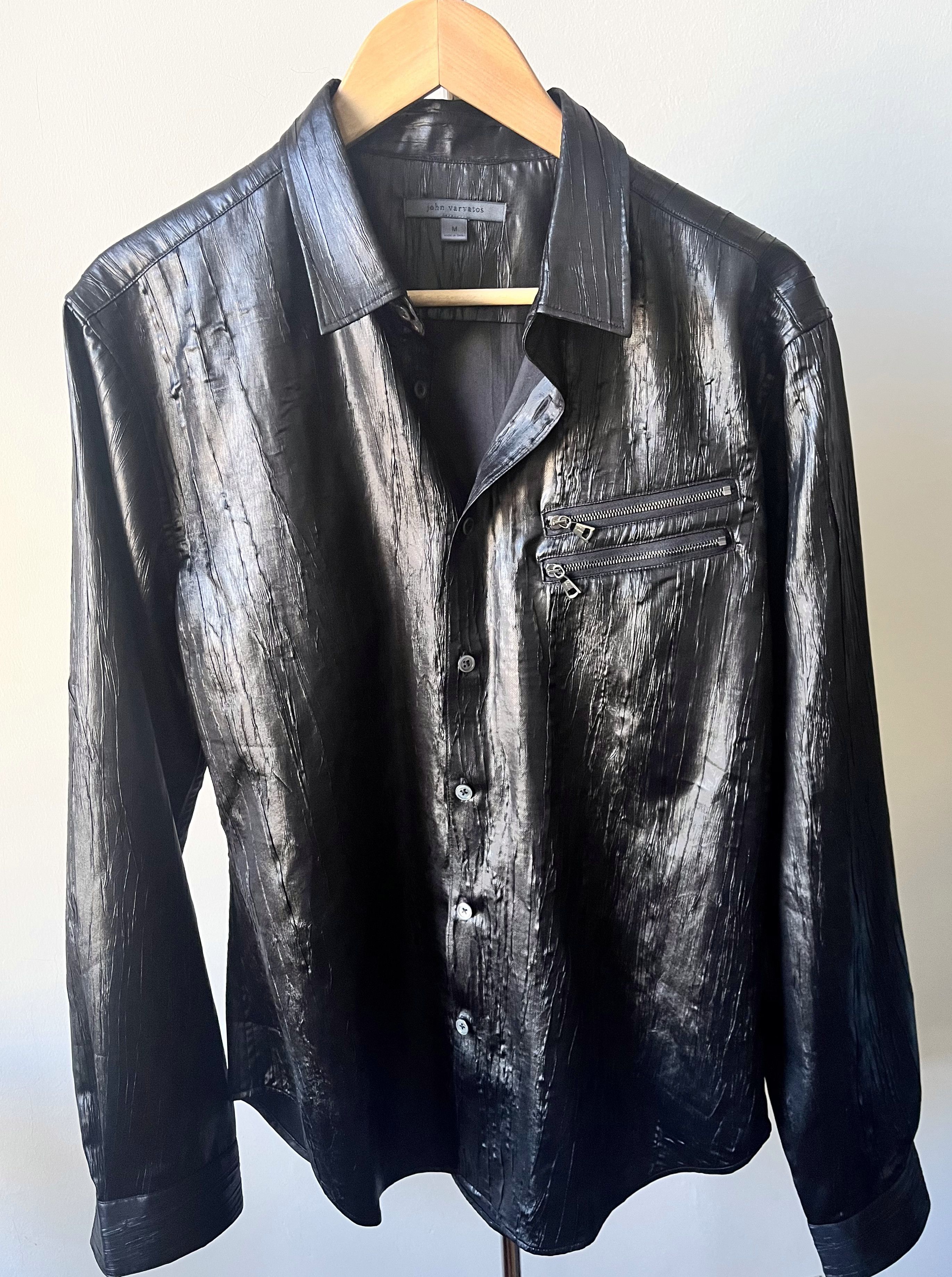 John Varvatos Crinkle Finish Shirt Size US M / EU 48-50 / 2 - 1 Thumbnail