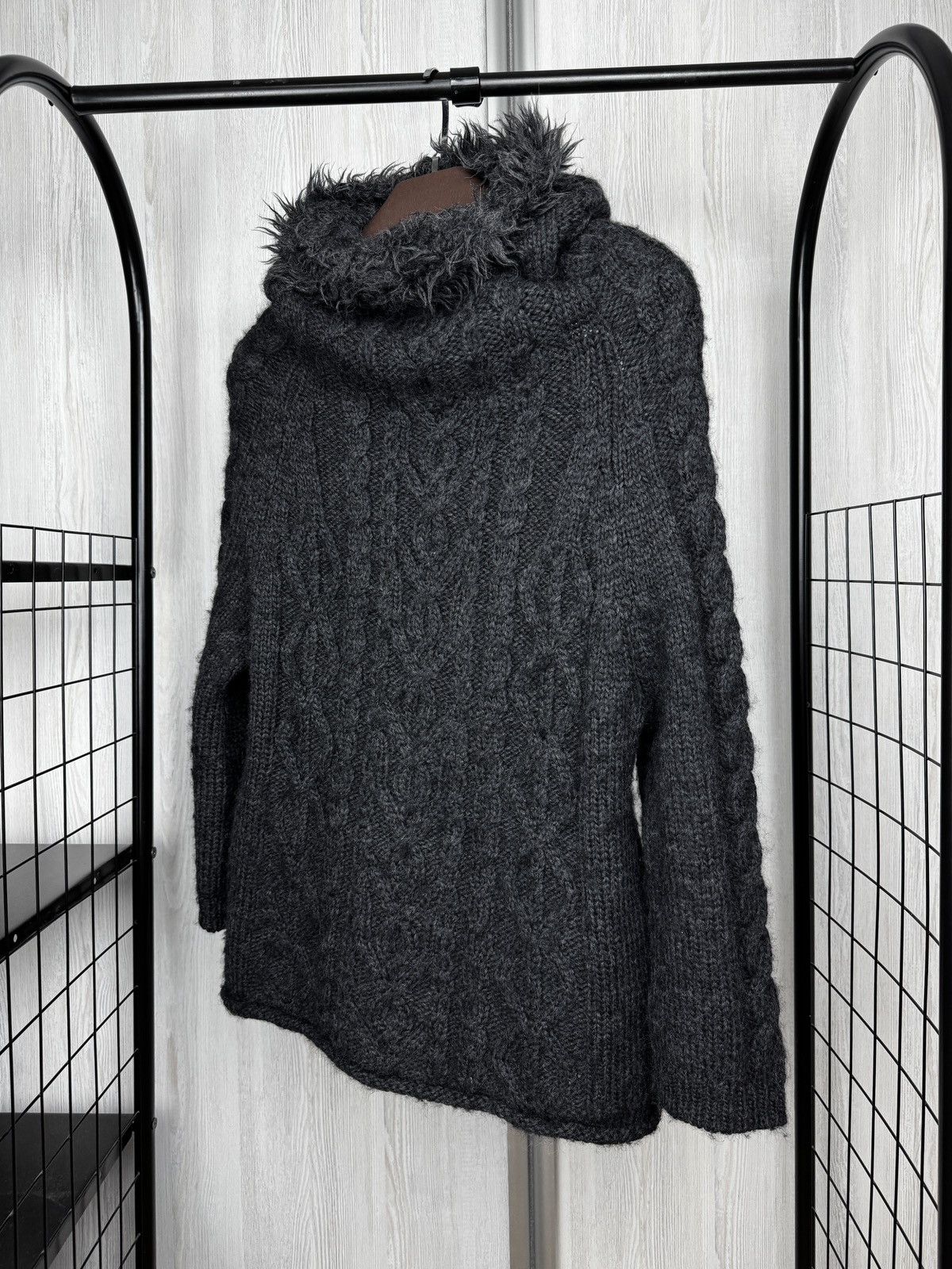 Y's Y’s Yohji Yamamoto Dark Grey Cable Knit Ninja Style sweater Size M / US 6-8 / IT 42-44 - 6 Thumbnail