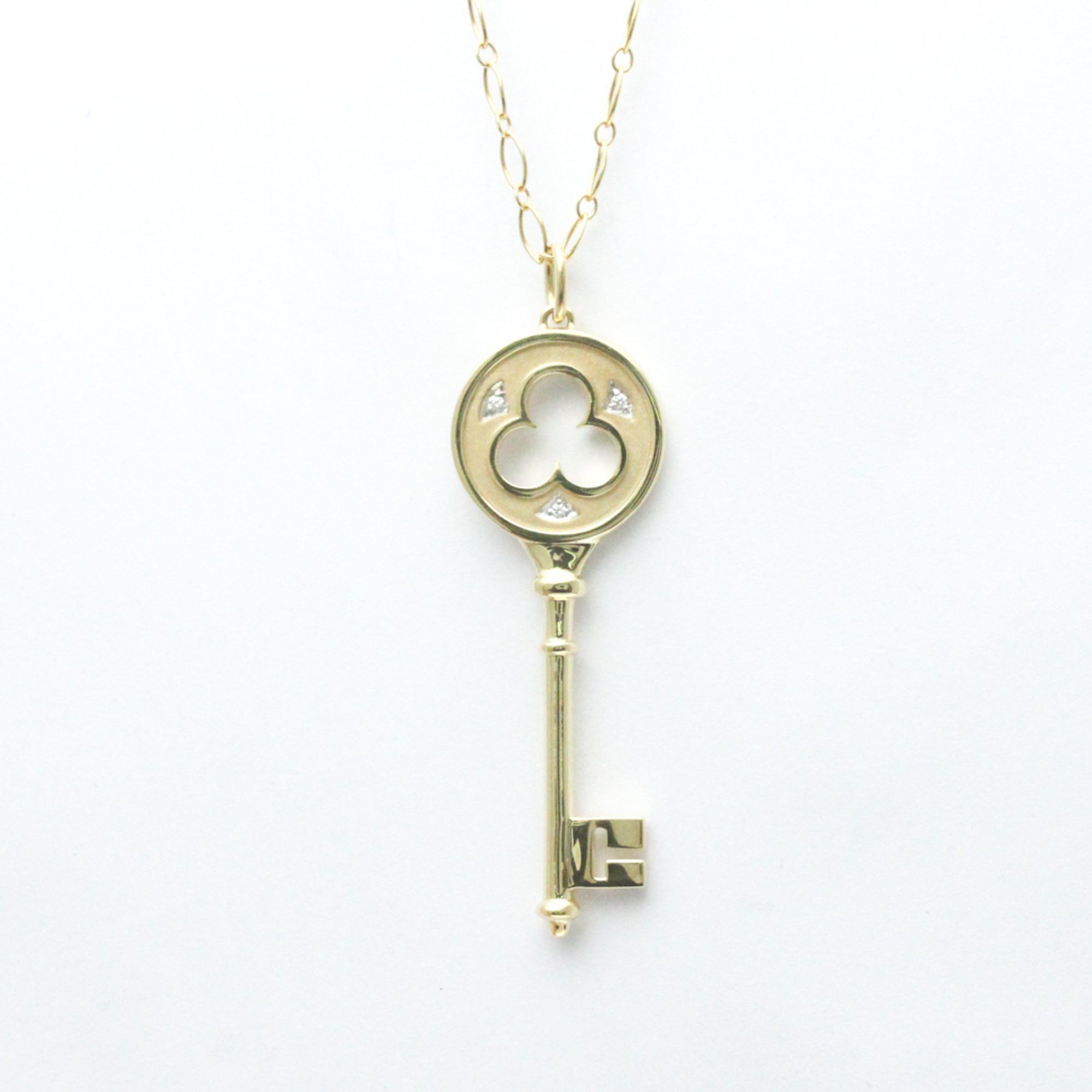 image of Tiffany Co Tiffany Clover Key Necklace Yellow Gold (18K) Diamond Men,women Fashion Pendant Necklace