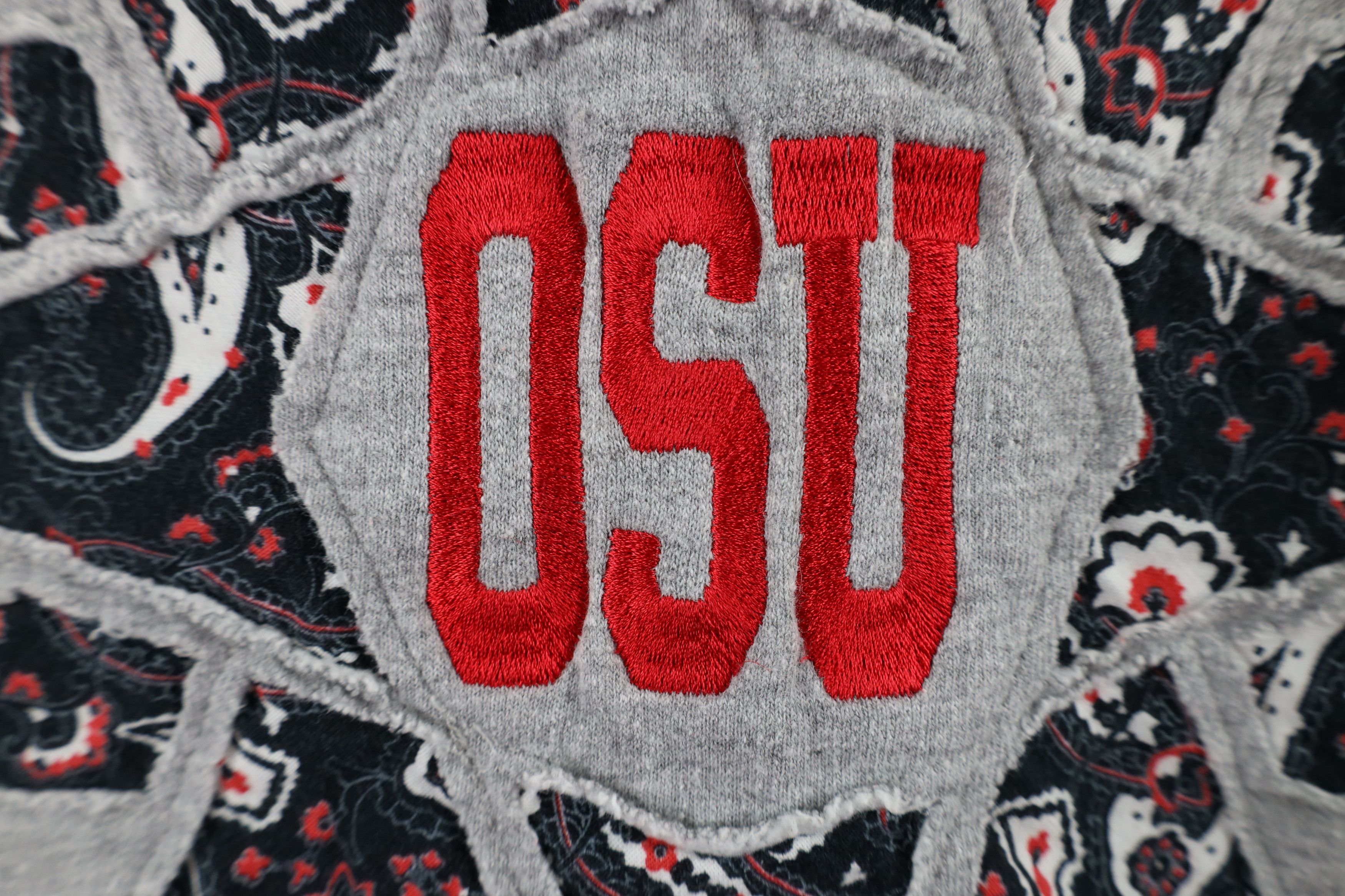 Vintage Vintage 90s Quilt Patch Ohio State University Sweatshirt Size L / US 10 / IT 46 - 5 Thumbnail