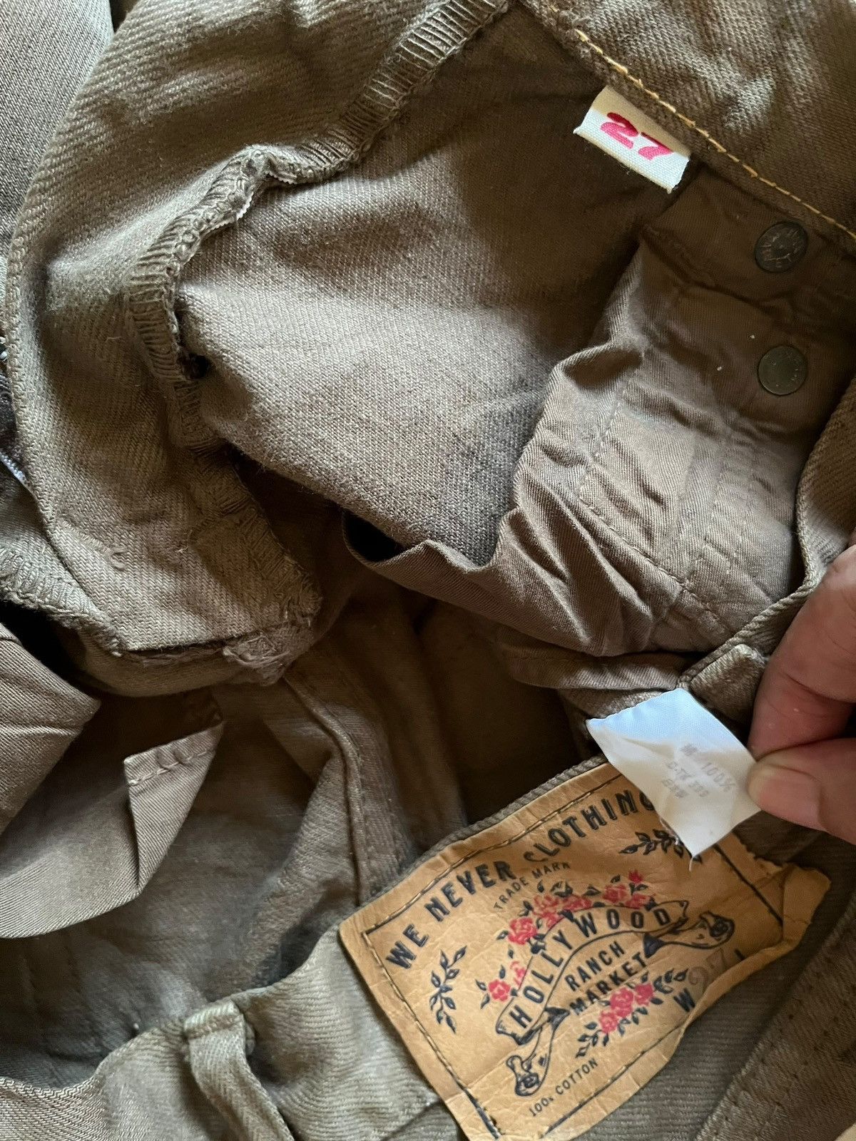 HOLLYWOOD RANCH MARKET SALES🔥Vintage Hollywood Ranch Market Selvedge Jeans Size US 27 - 10 Thumbnail