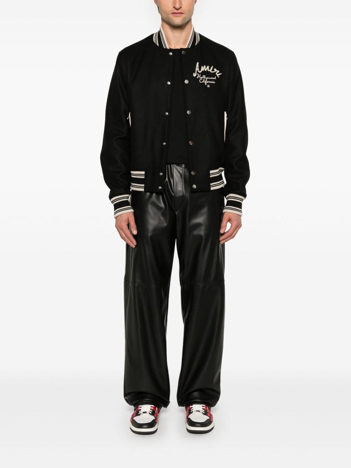 Amiri o1orln1125 Hollywood Bomber Jacket in Black/White Size US L / EU 52-54 / 3 - 4 Thumbnail