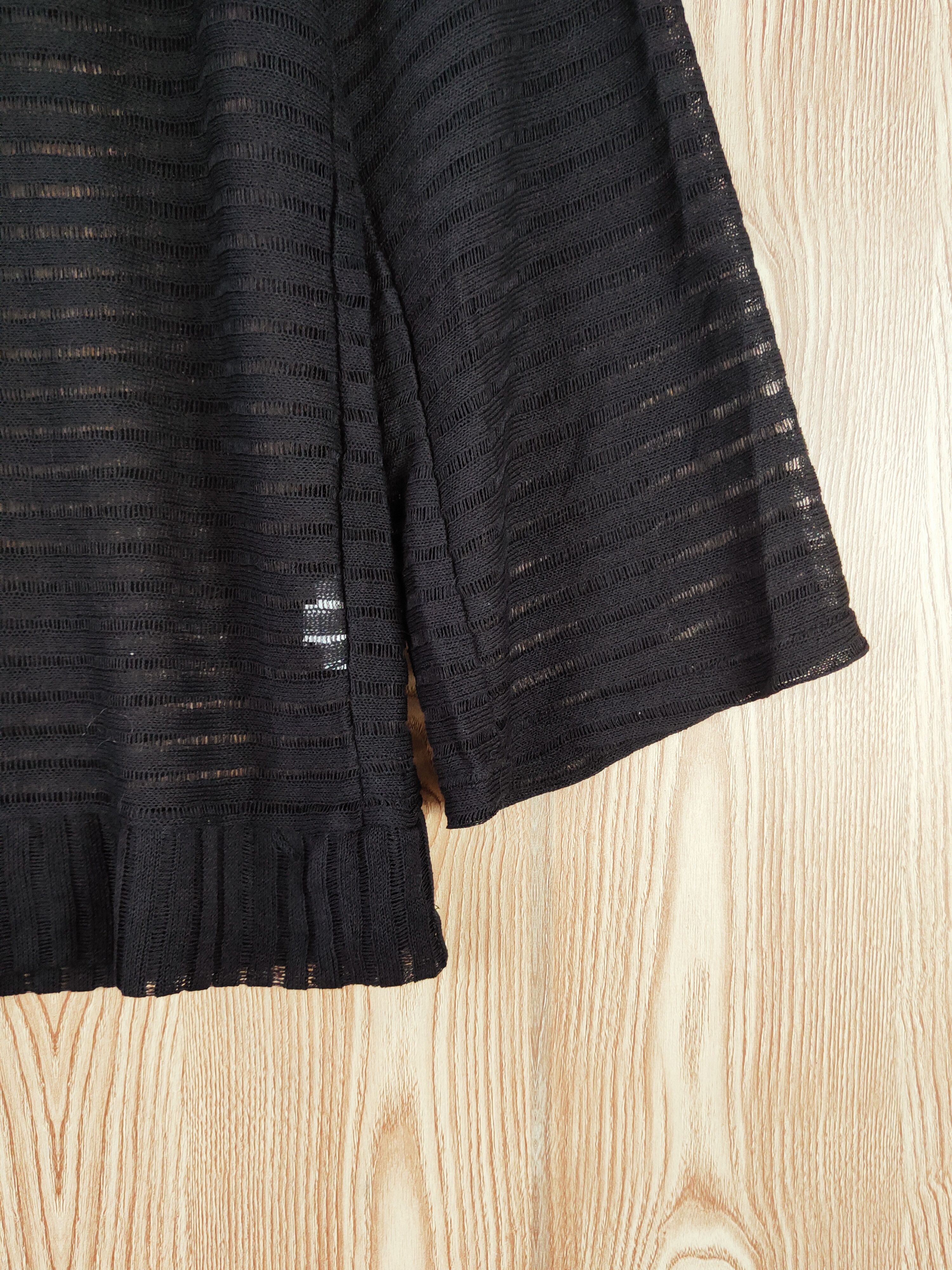Homespun Knitwear Jinnee Black Crochet Mesh Net Knitwear Blouses #W729 Size M / US 6-8 / IT 42-44 - 6 Thumbnail