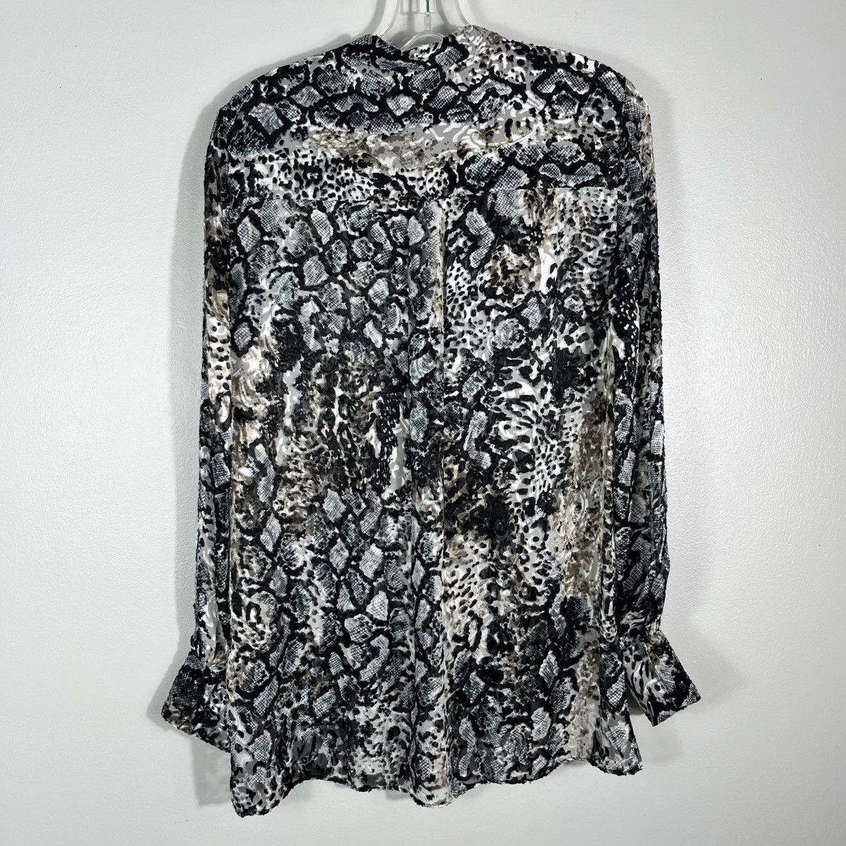 Alice + Olivia Silk Velvet Burnout Animal Print Blouse