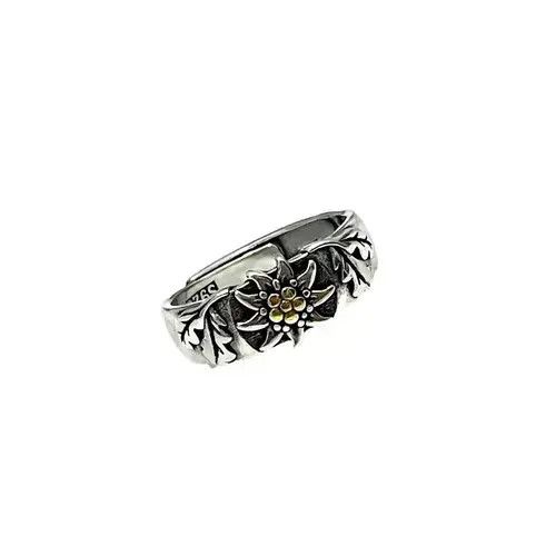 Jewelry Silver Color Edelweiss Rings, Men's