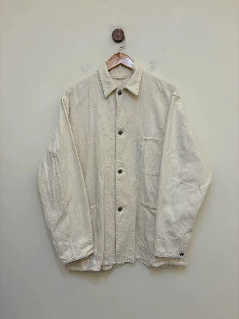 Comoli White Wrinkled Fabric Jacket. Size US M / EU 48-50 / 2 - 1 Thumbnail