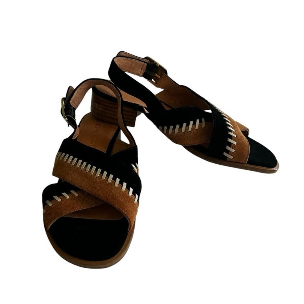 Jack Rogers Jack Rogers Amelia City Block stitched suede heel sandals Size US 7.5 / IT 37.5 - 6 Thumbnail