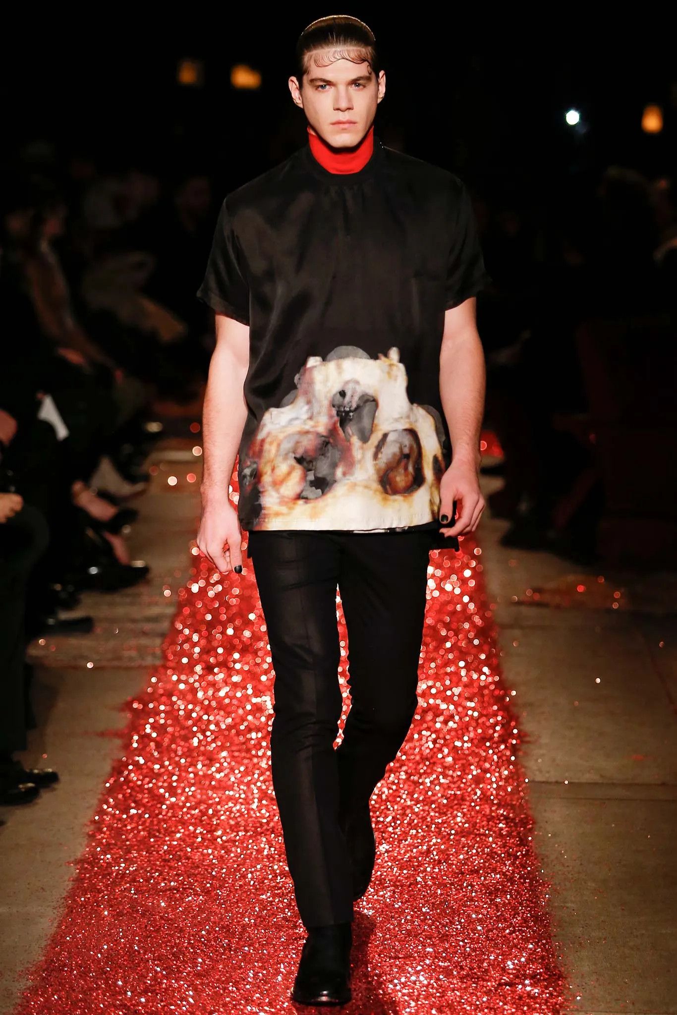Givenchy Black Skull Hem Organza Silk Oversized T-Shirt Size US S / EU 44-46 / 1 - 4 Thumbnail