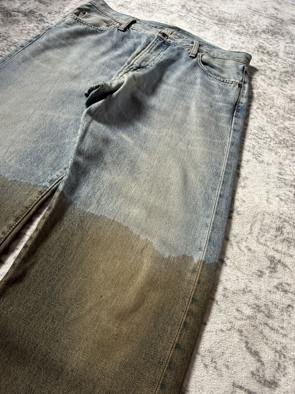 Japanese Brand Edwin 505 Trompe L’oeil Earthy Mud Dipped Selvedge Jeans Size US 34 / EU 50 - 9 Thumbnail