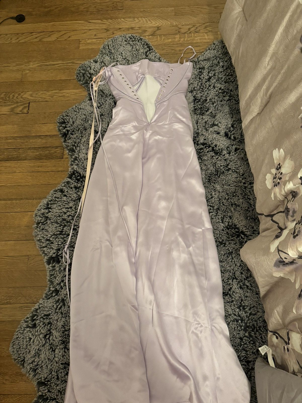 House of CB House of CB Anabella Lace-Up Satin Maxi Dress Size XS / US 0-2 / IT 36-38 - 2 Thumbnail