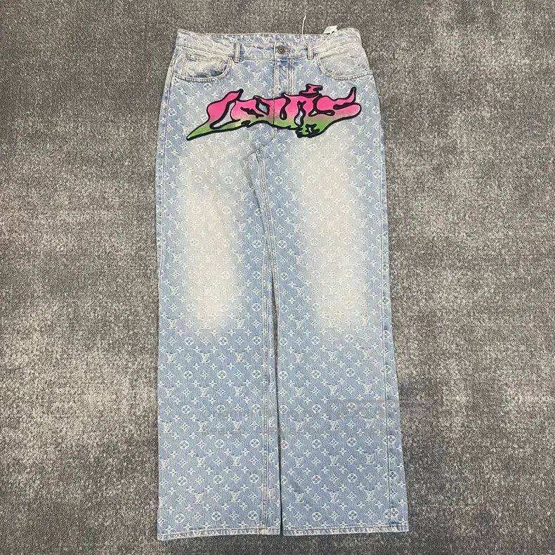 Louis Vuitton Louis Vuitton Full-print presbyopic flocked jeans Size US 31 - 1 Thumbnail