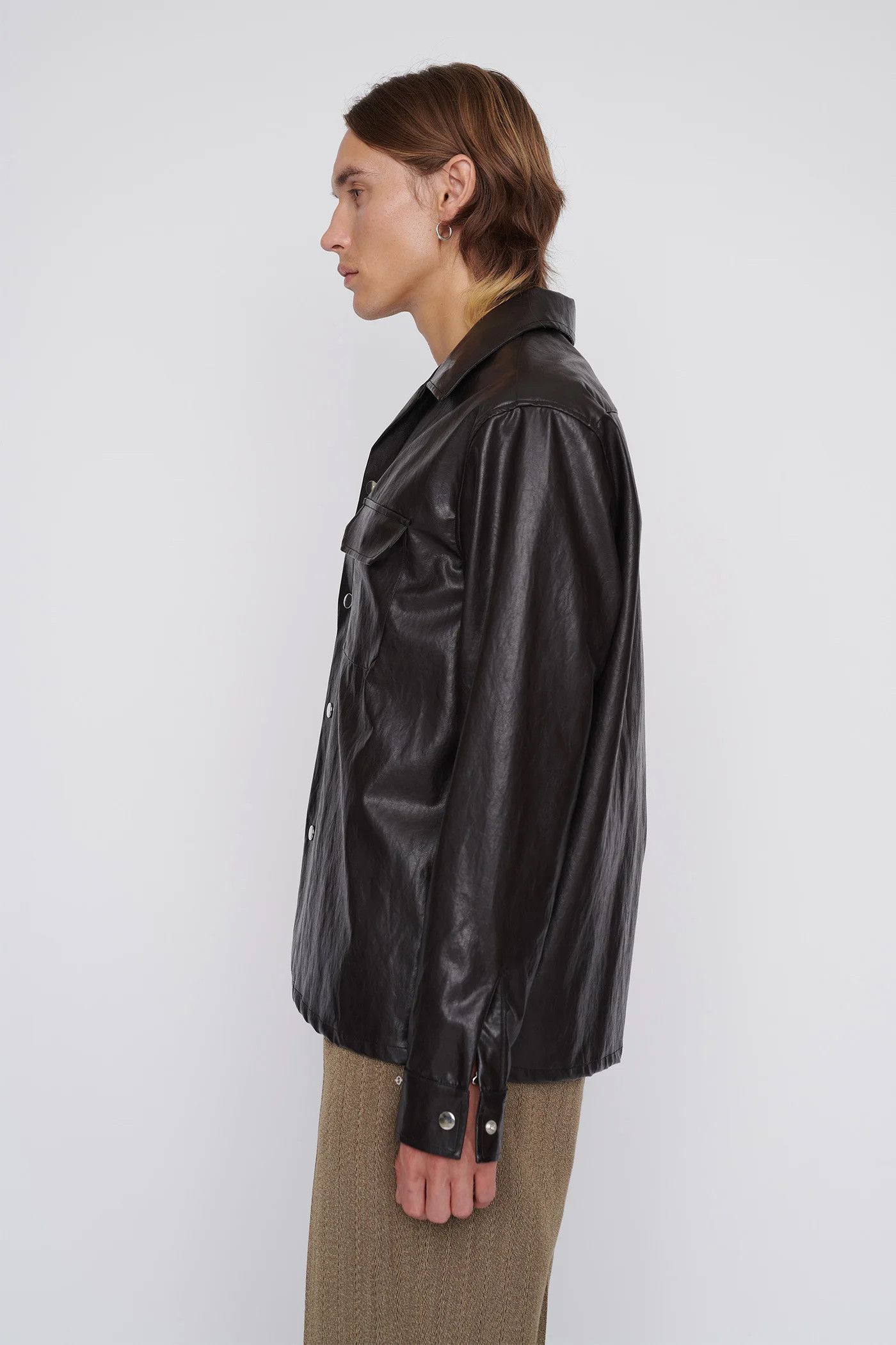 Our Legacy Our Legacy Brown Fake Leather Shirt Size US S / EU 44-46 / 1 - 4 Thumbnail