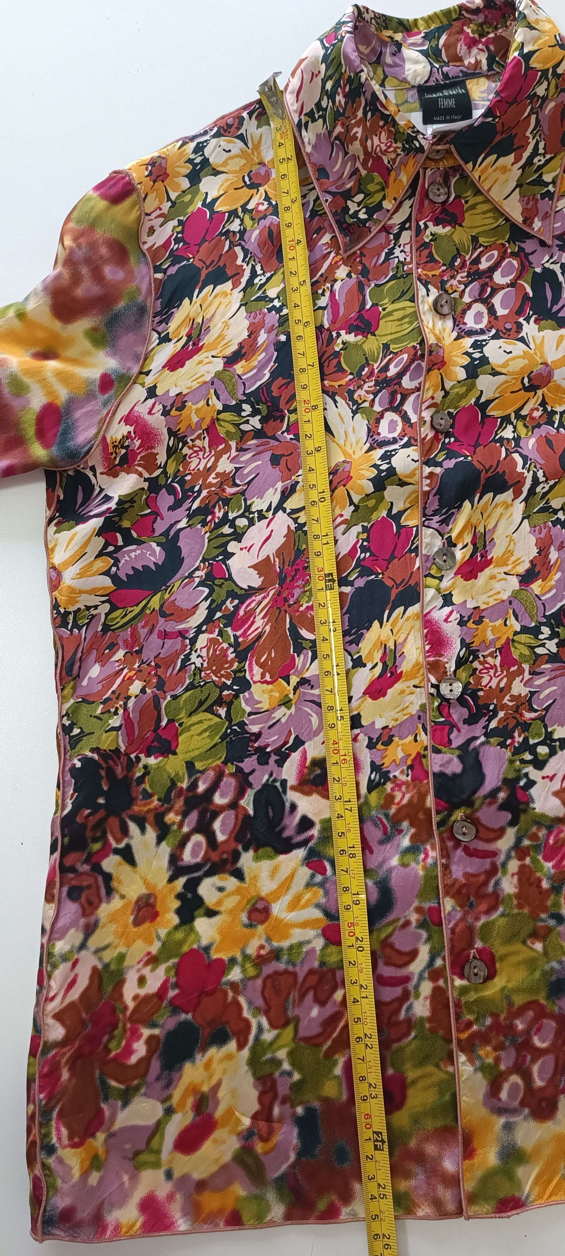 Jean Paul Gaultier SS2001- Satin flower tie-dye shirt Size M / US 6-8 / IT 42-44 - 20 Thumbnail