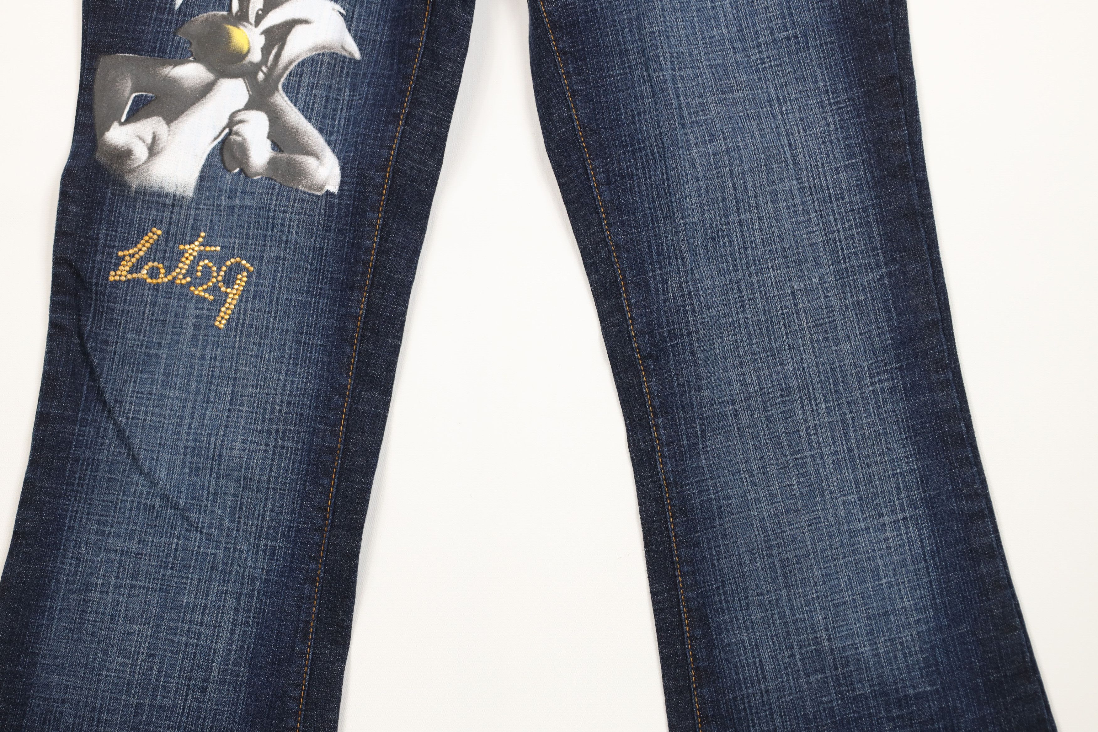 Vintage Deadstock Vintage Y2K Lot 29 Flared Wide Leg Jeans Size 30" / US 8 / IT 44 - 3 Thumbnail