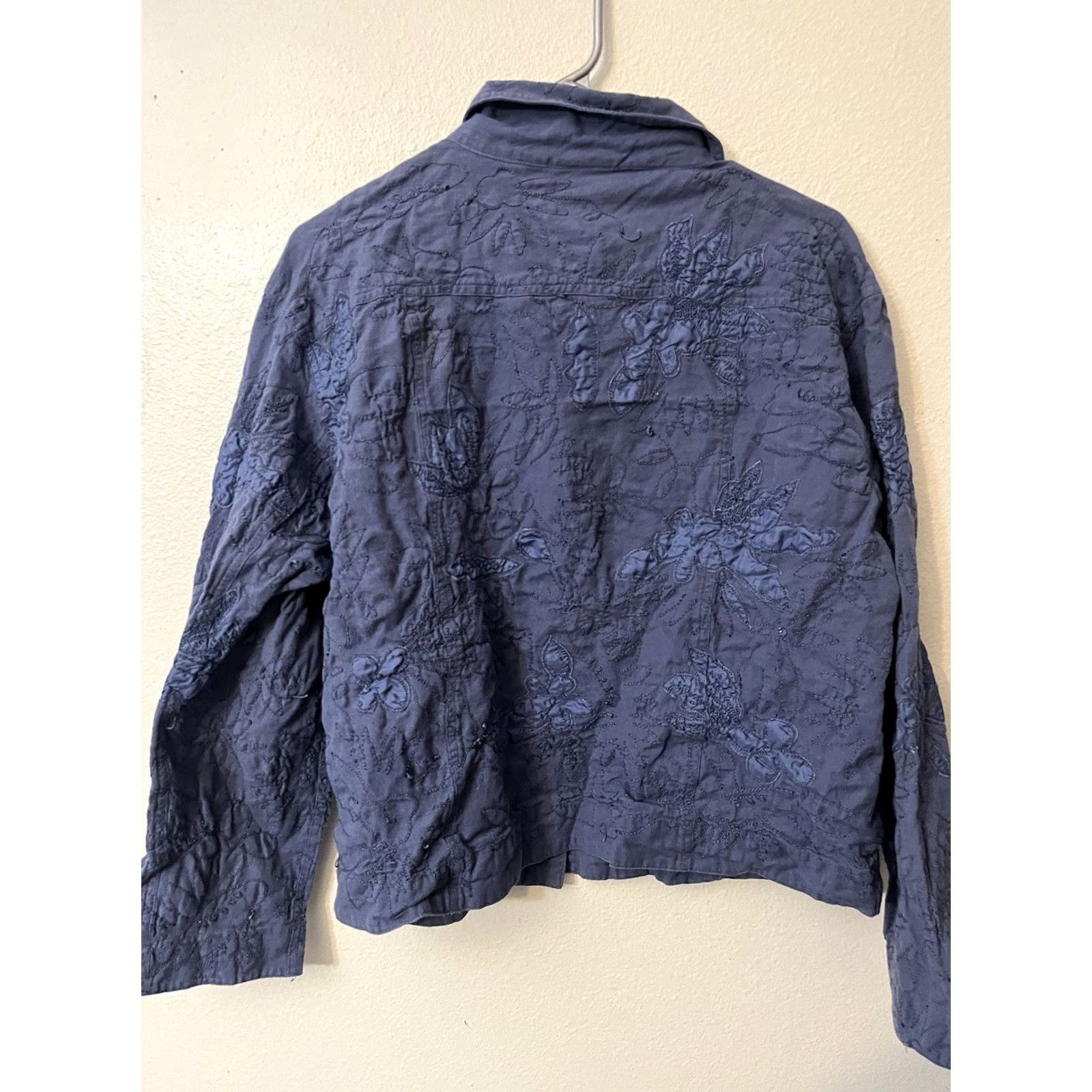 Vintage CHICO'S Jacket Blue Size 3 Long Sleeve Button Front Women Cotton & Linen Blend Basic Jacket adults Womens Size XS / US 0-2 / IT 36-38 - 3 Thumbnail