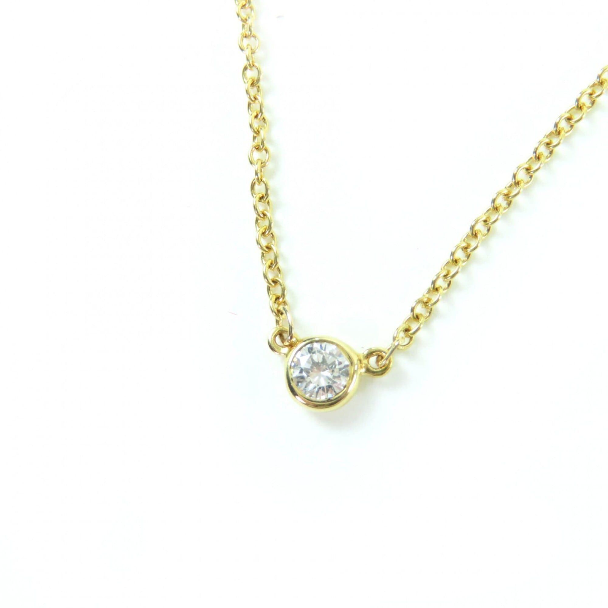 Tiffany & Co. TIFFANY&Co. Tiffany & Co. Elsa Peretti Diamond by the Yard Single Pendant 18K 0.05ct K18 750 (YG) Approx. 3.5mm Diameter 44cm Necklace Gold Weight 1.83g Women's Size ONE SIZE - 1 Thumbnail