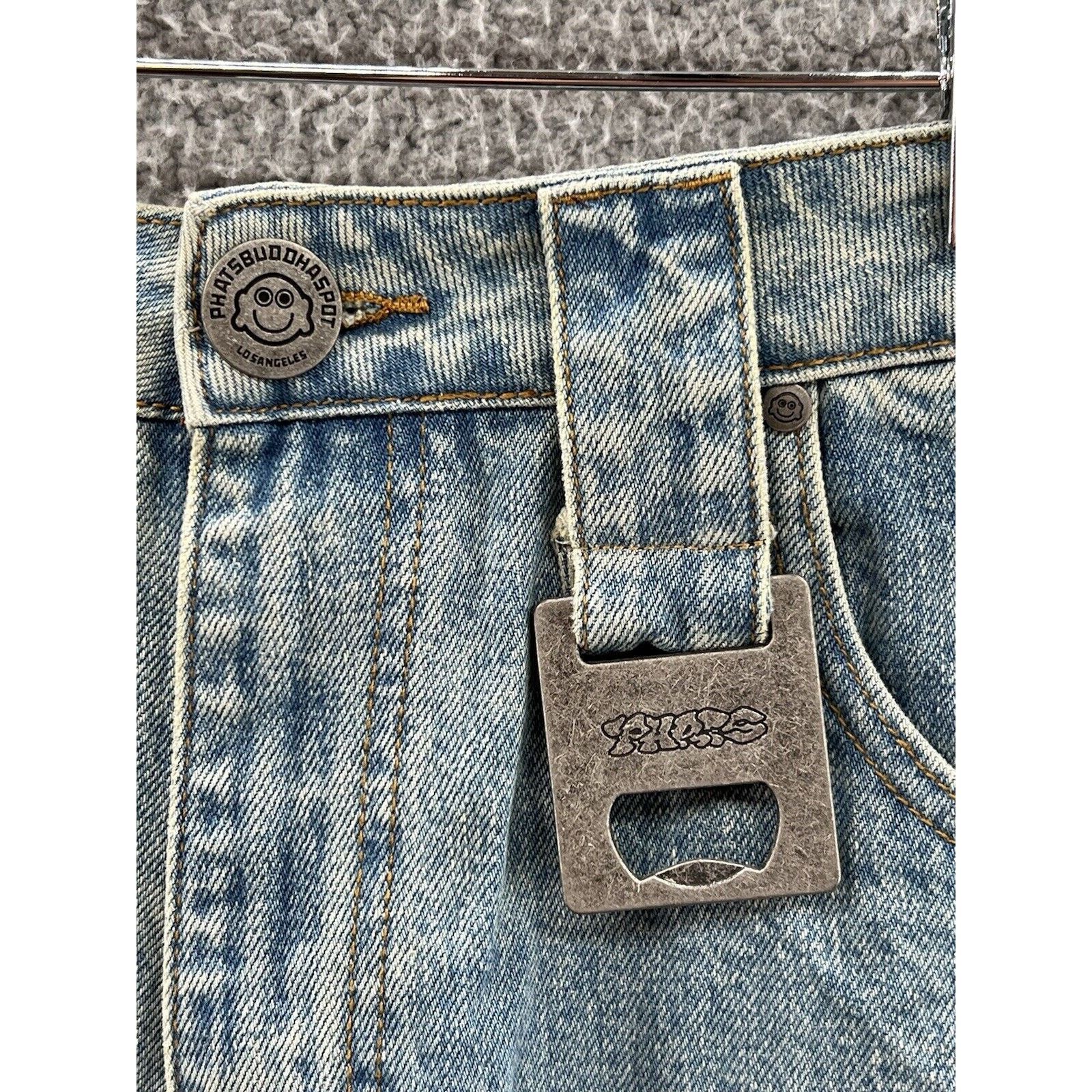 Other Phats Aphtermath Baggy Denim Shorts Size Medium Jnco Style Size US 35 - 4 Thumbnail