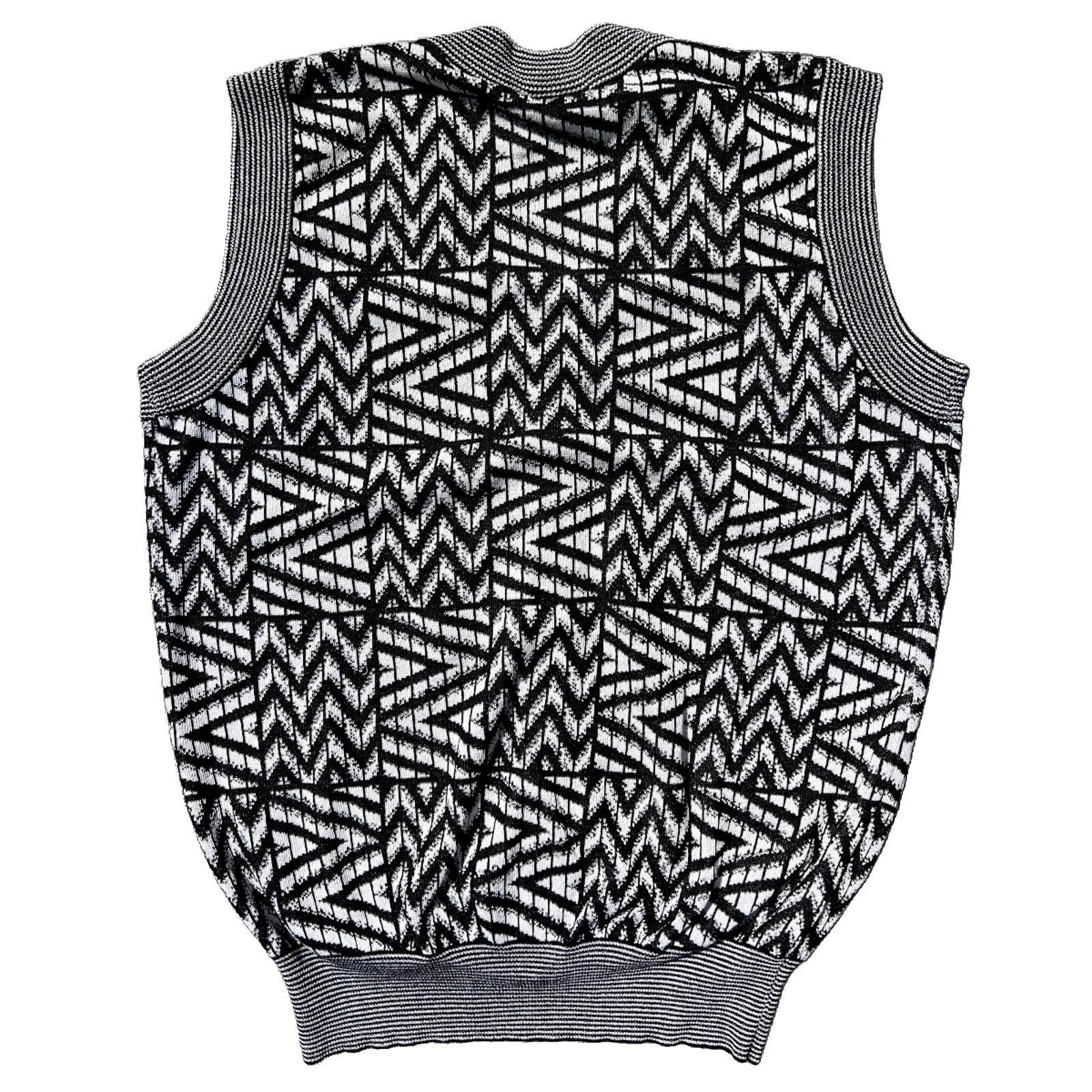 Other Luigi Luzzi Graphic Knit Vest 80s Size ONE SIZE - 2 Thumbnail